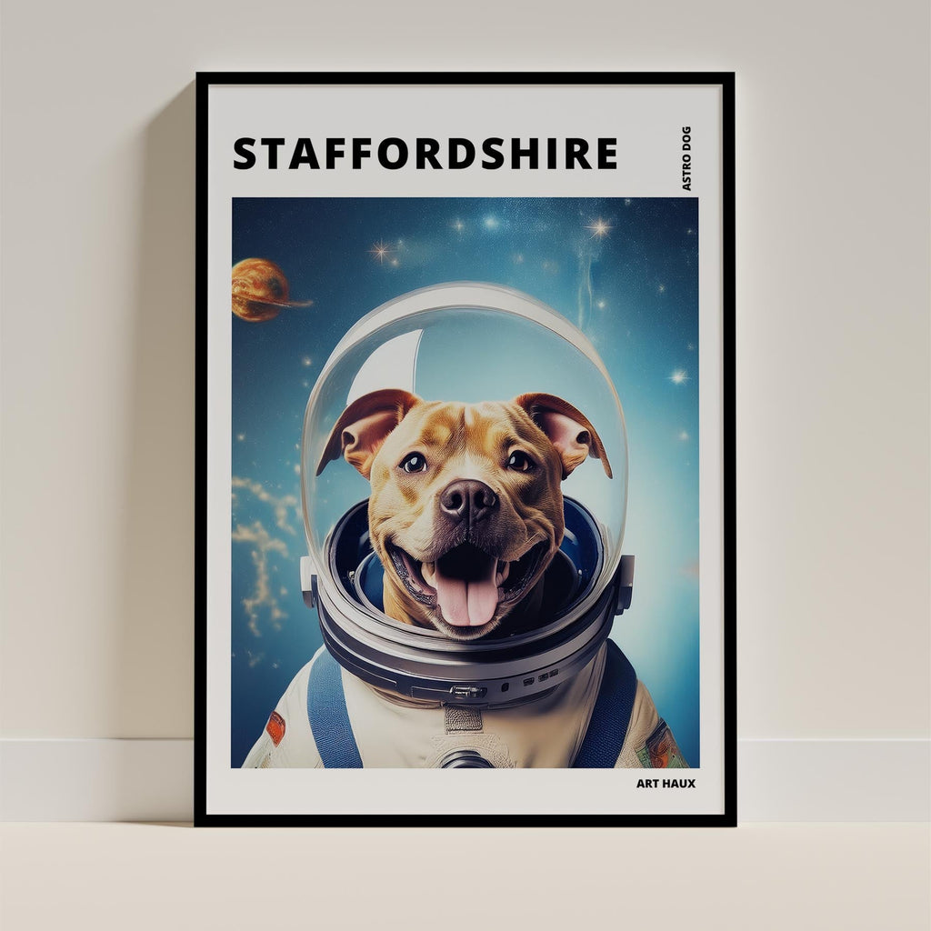 Staffordshire Bull Terrier Astronaut Dog Series with Text Astro Dog image 0