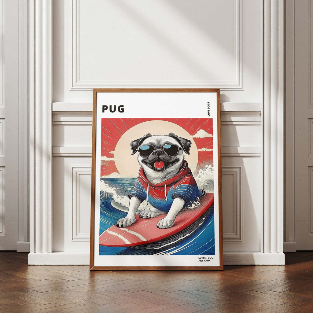 Pug Hokosai Surfer Dogs 1 image 4