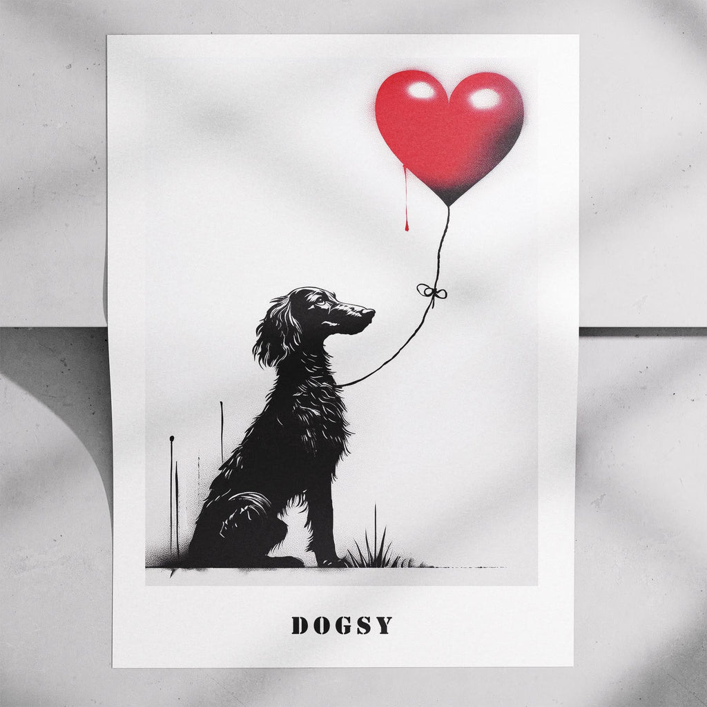 Borzoi DOGSY Series inspired by the Art of Banksy with text Dogsy image 7