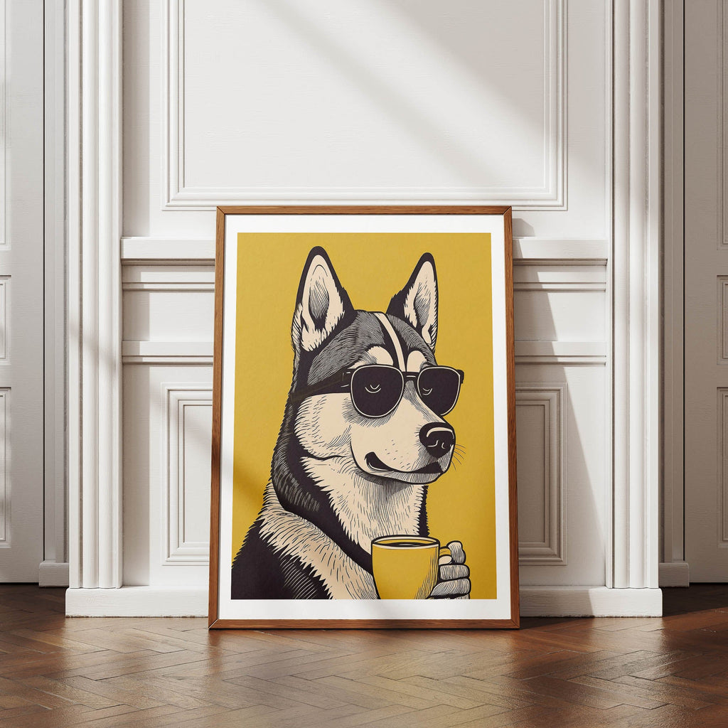 Siberian Husky Chillin Coffee Dog image 4