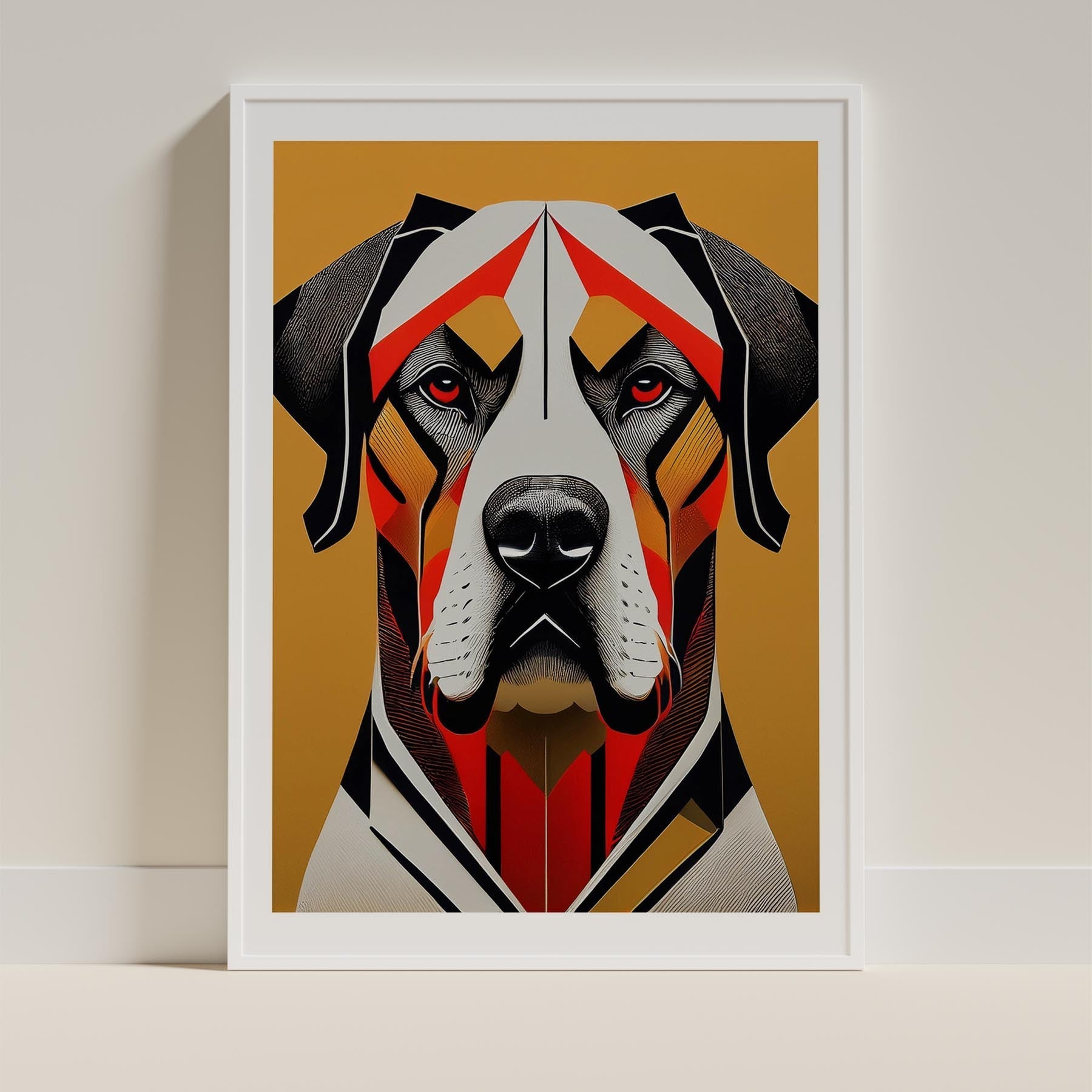 Neapolitan Mastiff Geometric Orange Series image 9