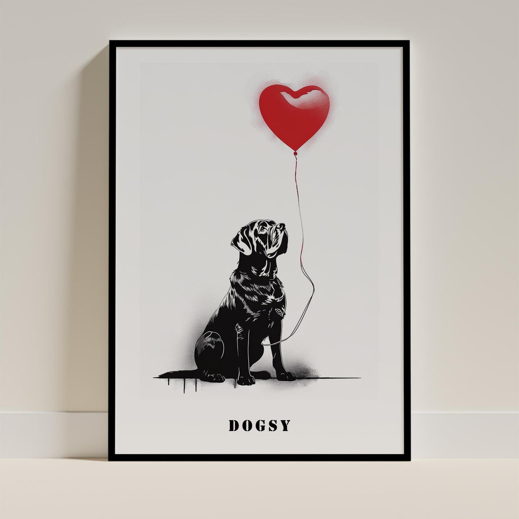 Neapolitan Mastiff DOGSY Series inspired by the Art of Banksy with text Dogsy image 0