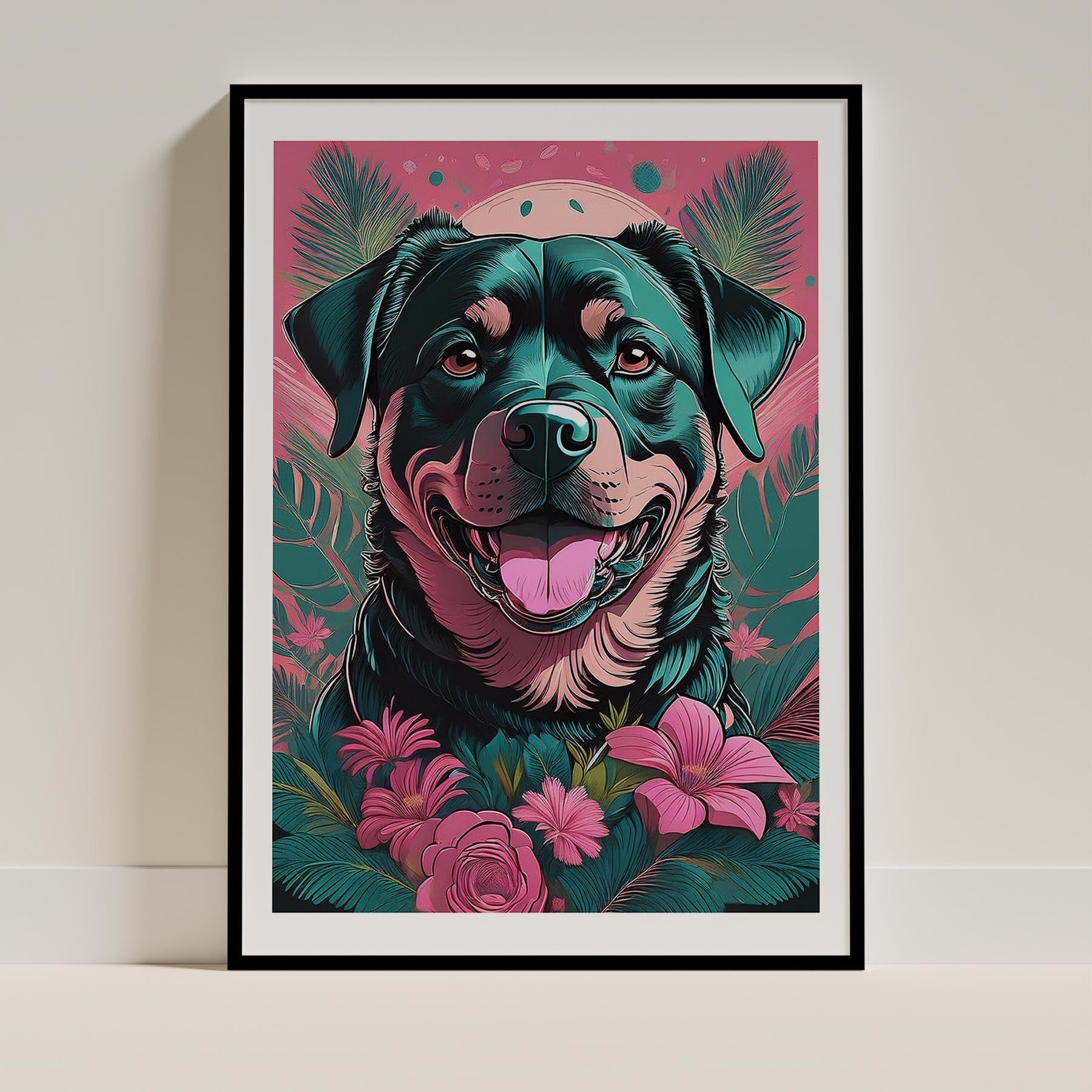 Rottweiler Flowery Dog image 0