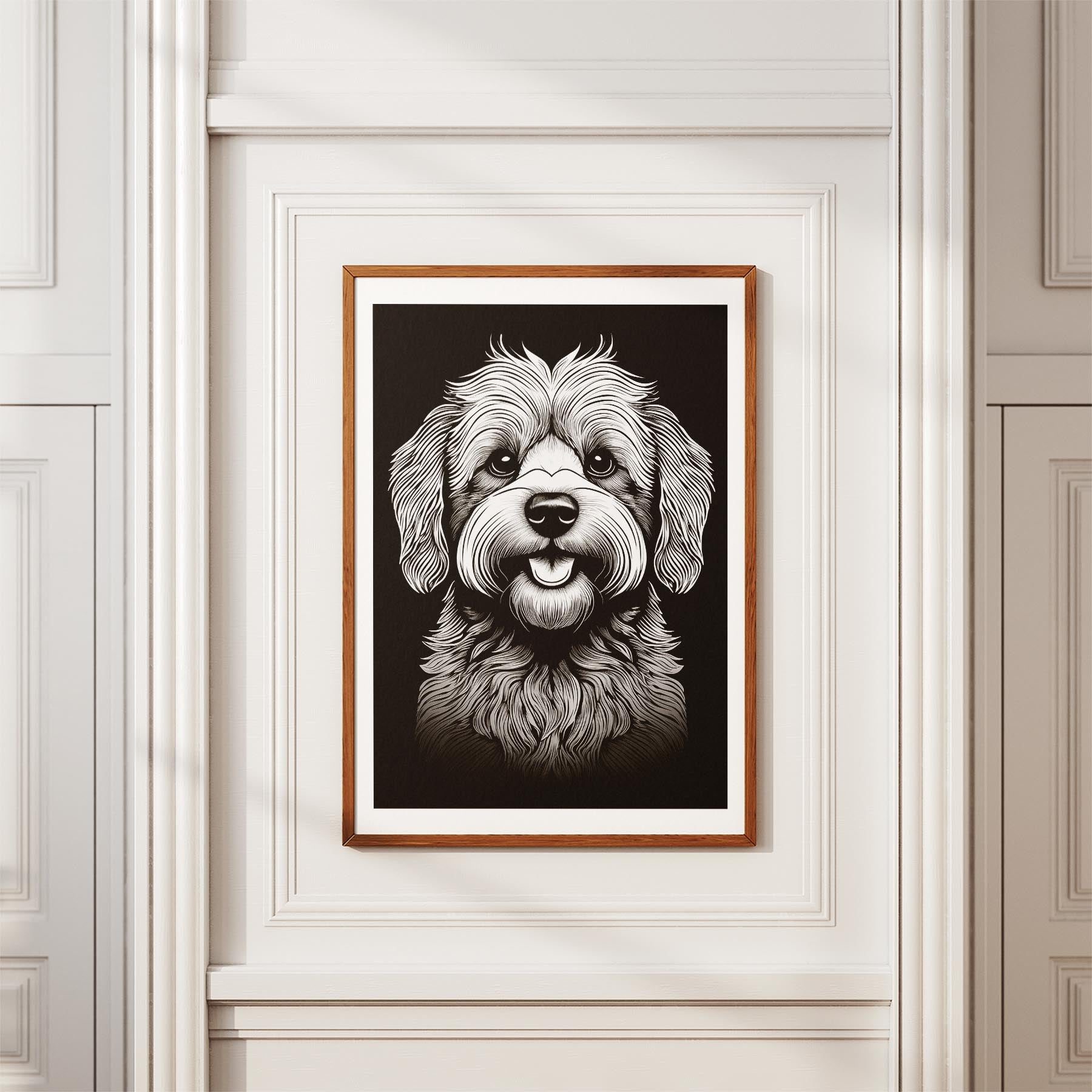 Bichon Frise Line Dog Series in Black and White image 3