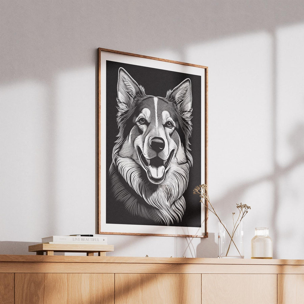 Maremma Line Dog Series in Black and White image 5