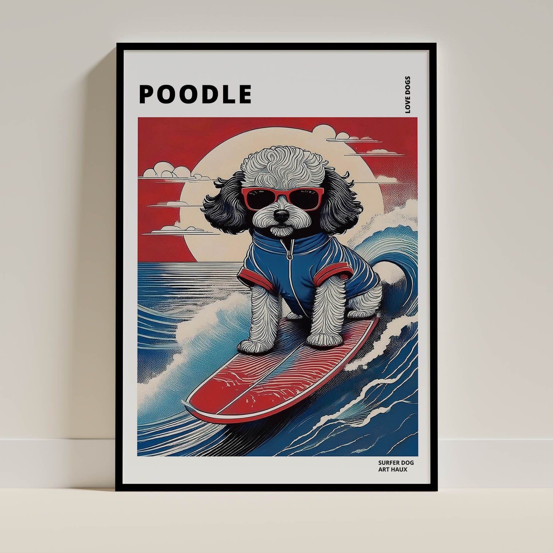 Poodle Hokosai Surfer Dogs 2 image 0