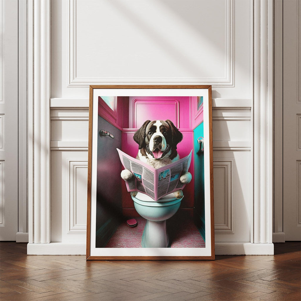 Saint Bernard Toilet Dogs PInk and Turquise image 4