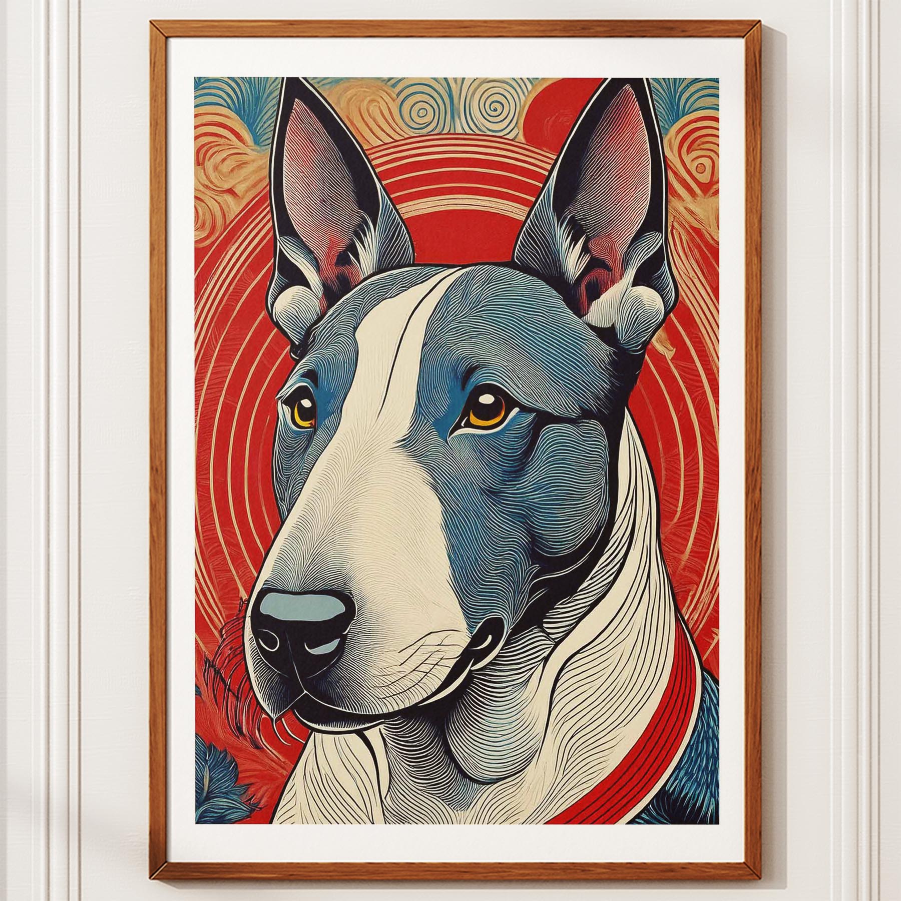 Bull Terrier Hokusai Japanese Inspired Dog Series 4 image 10