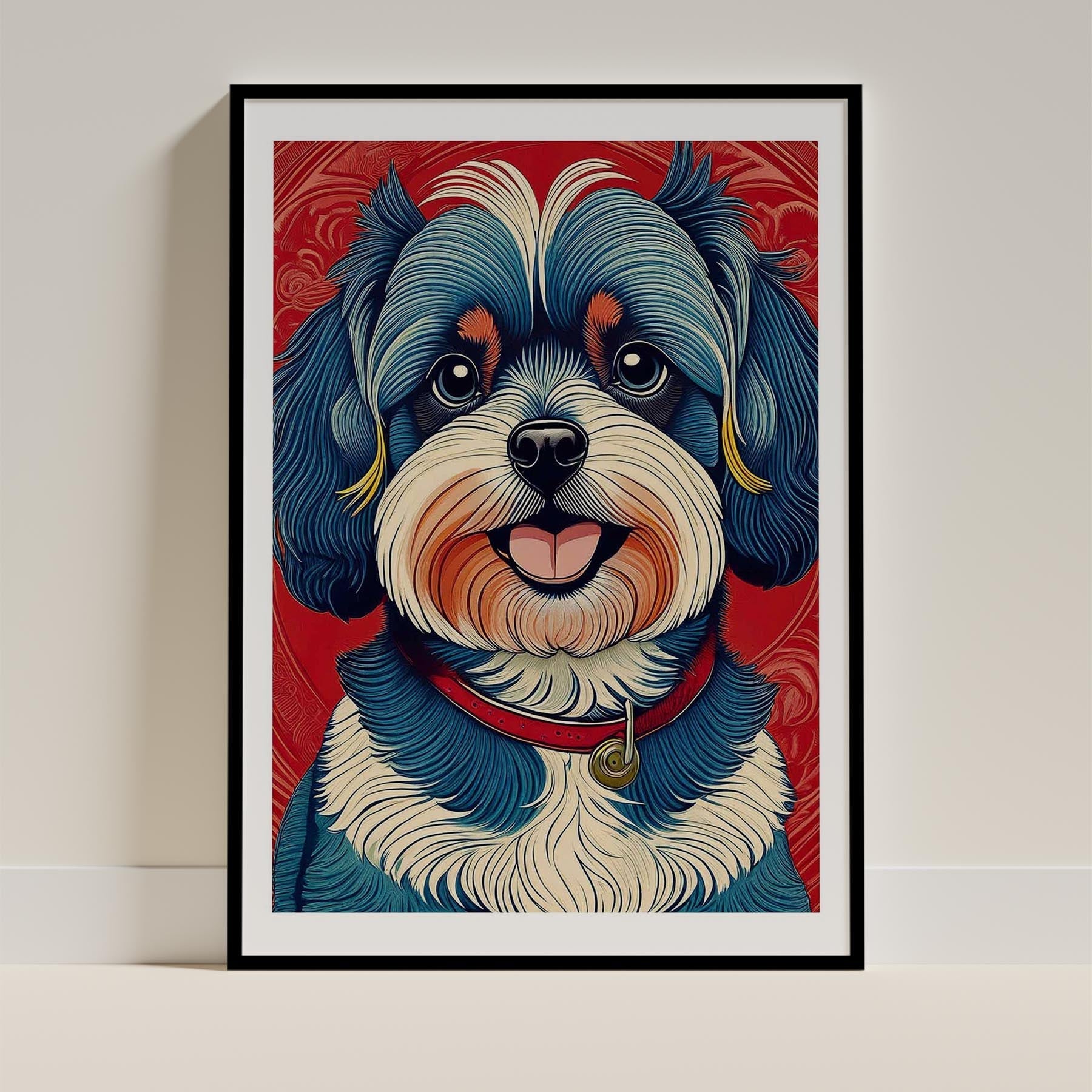 Shih Tzu Hokusai Japanese Inspired Dog Series image 0