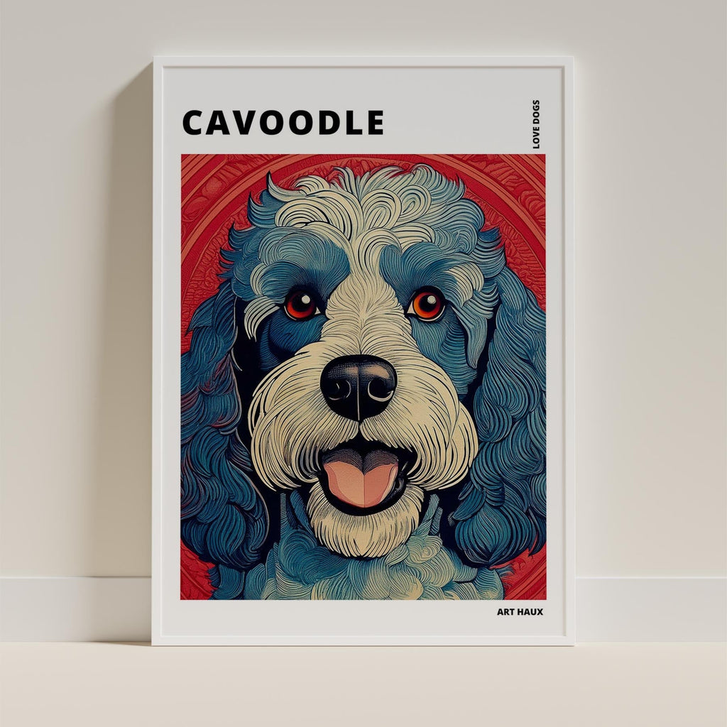 Cavoodle Hokusai Japanese Inspired Dog Series with Text image 8