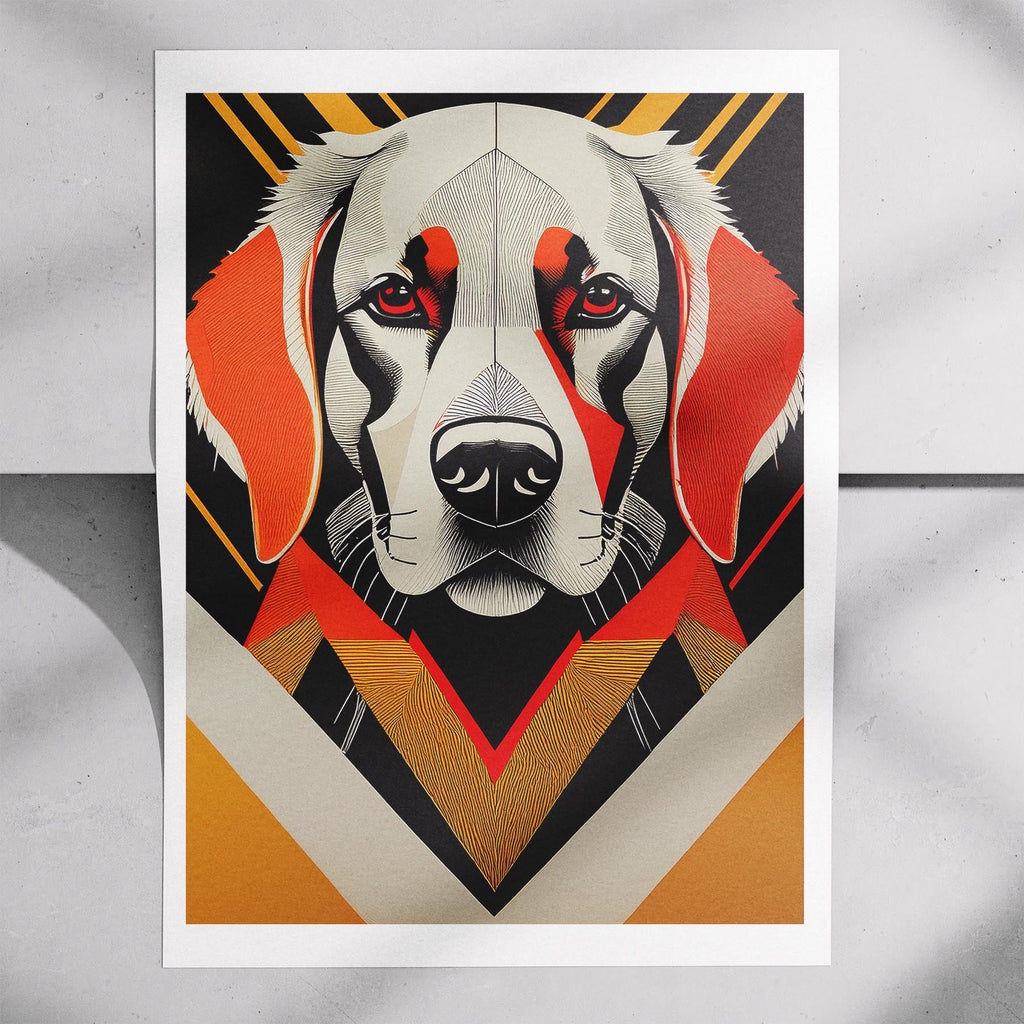 Golden Retriever Geometric Orange Series image 7