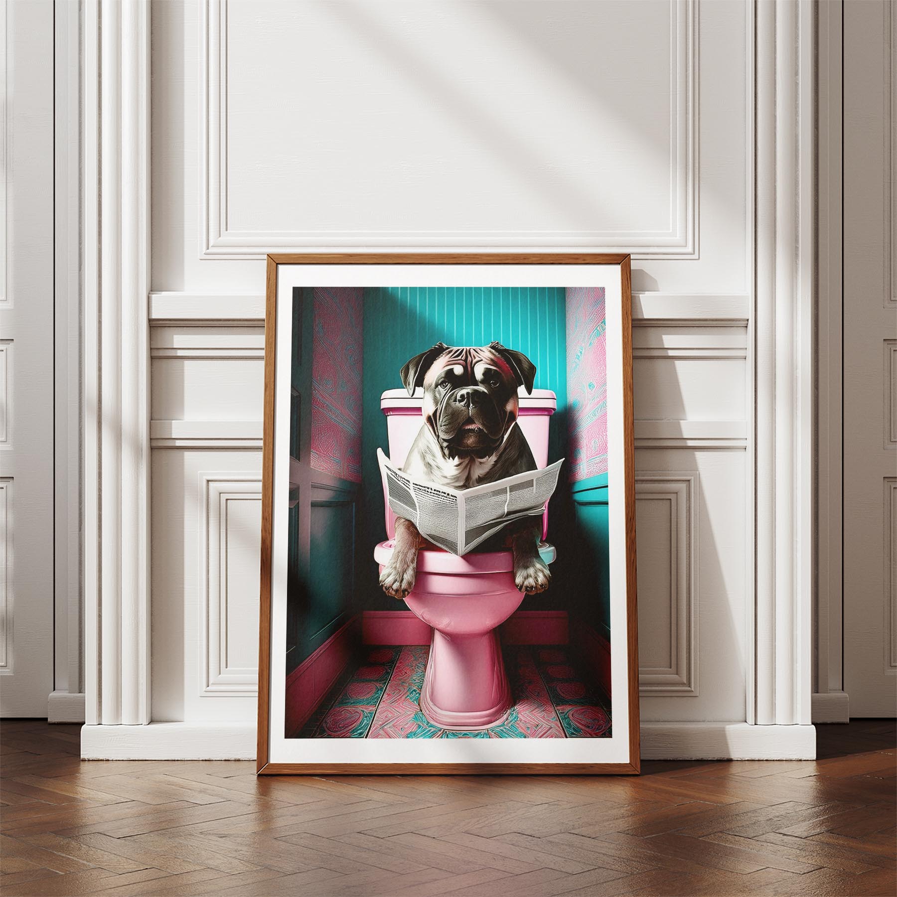Mastiff Toilet Dogs PInk and Turquise image 4