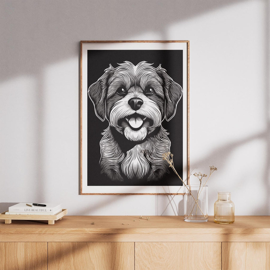 Shih Tzu Line Dog Series in Black and White image 8