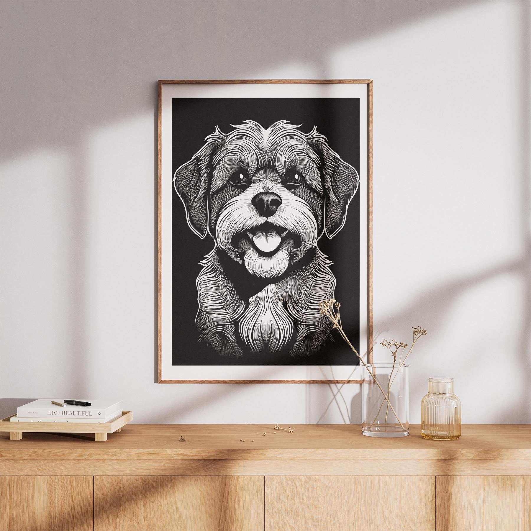 Shih Tzu Line Dog Series in Black and White image 8