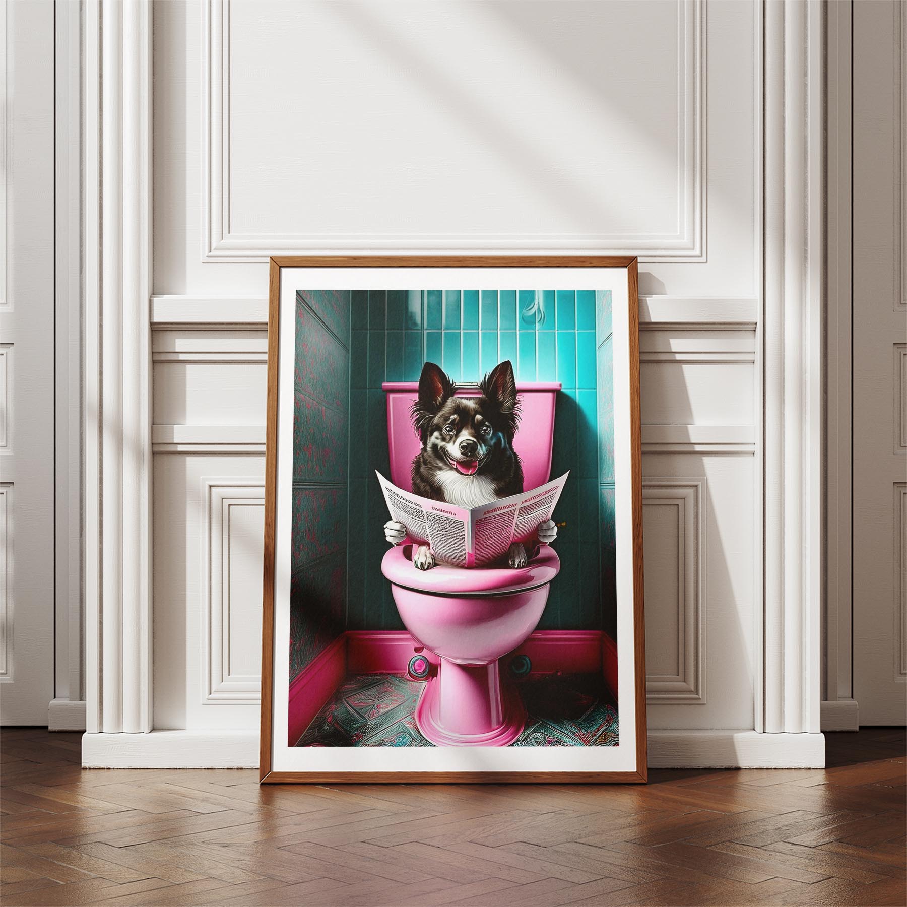 German Spitz Toilet Dogs PInk and Turquise image 4