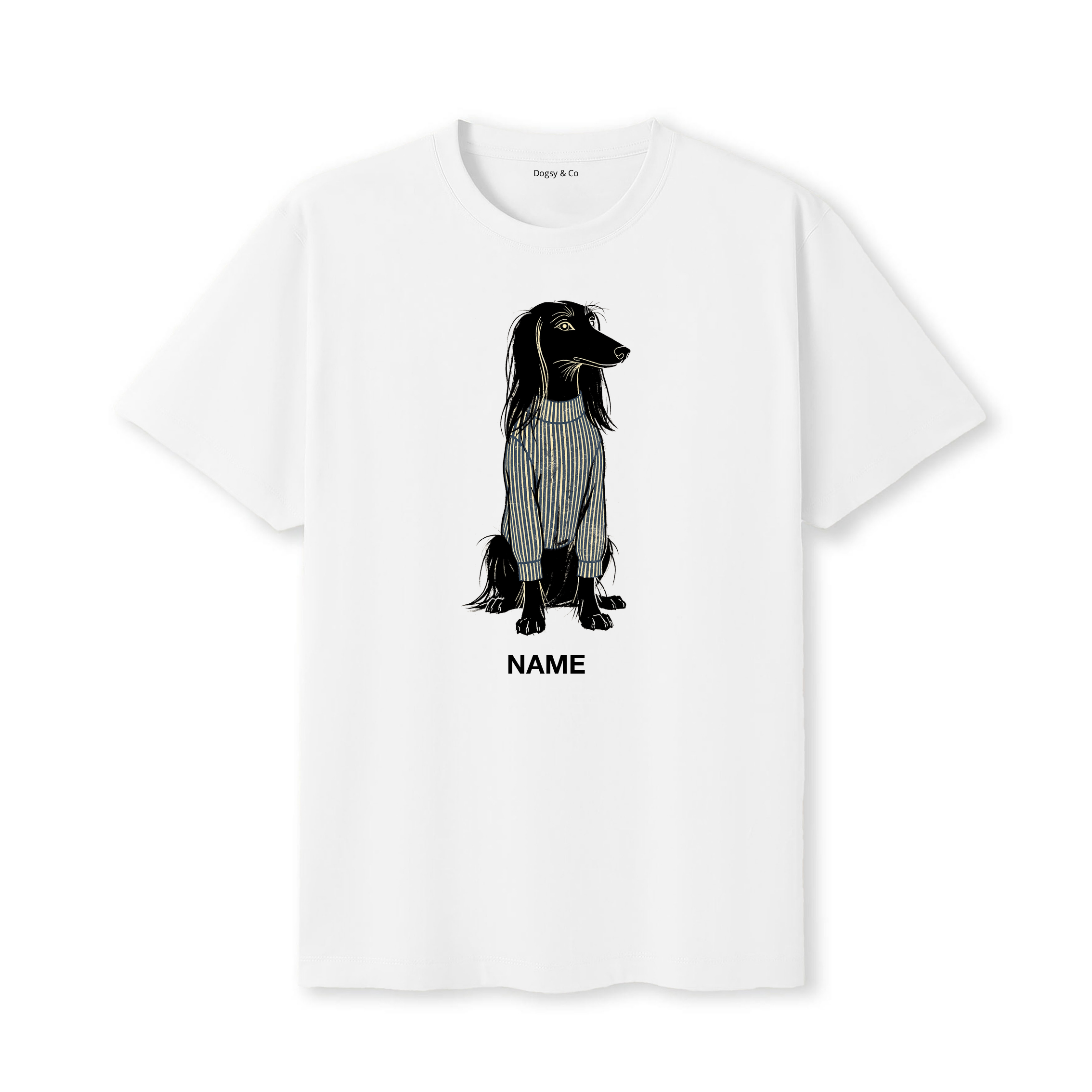Afghan Hound Jumper Dog Custom T-Shirt - White