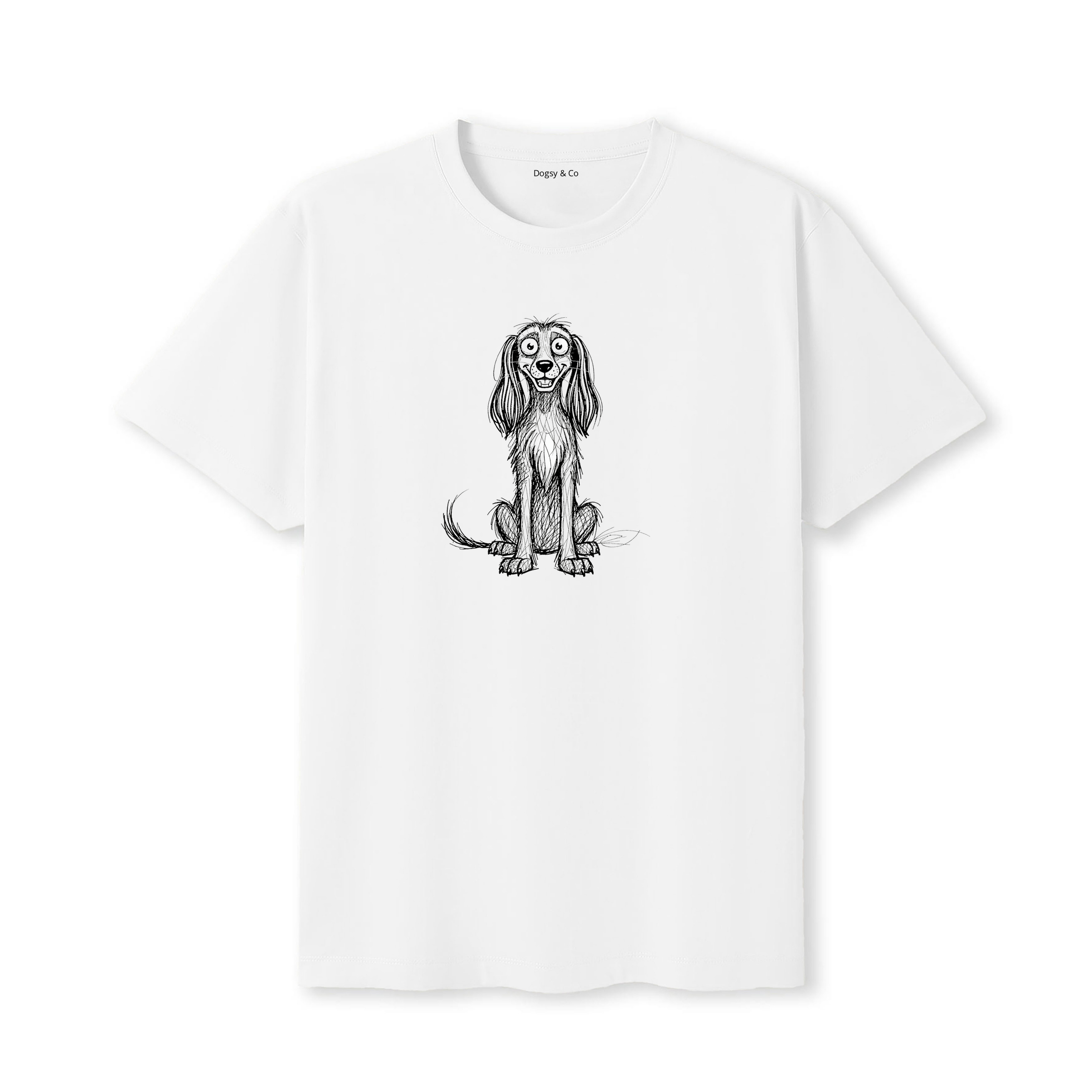 Afghan Hound Scraggy Dog T-Shirt - White