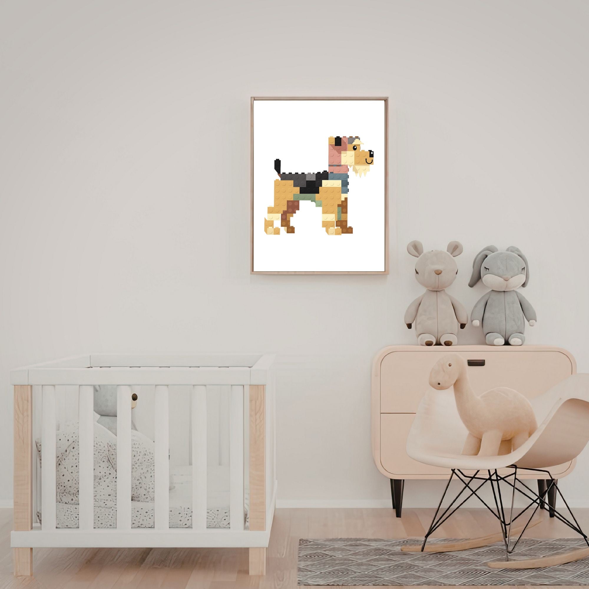Airedale Terrier Lego Dog - White