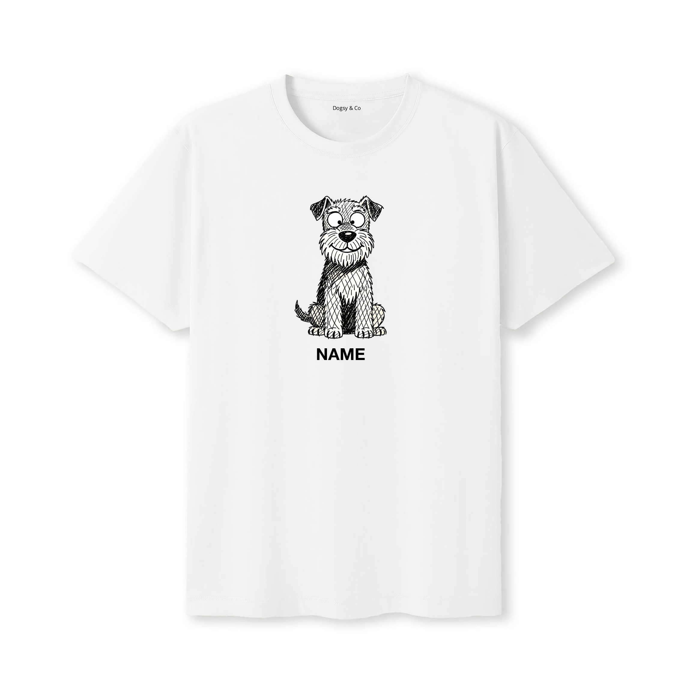 Airedale Terrier Scraggy Dog Custom T-Shirt - White