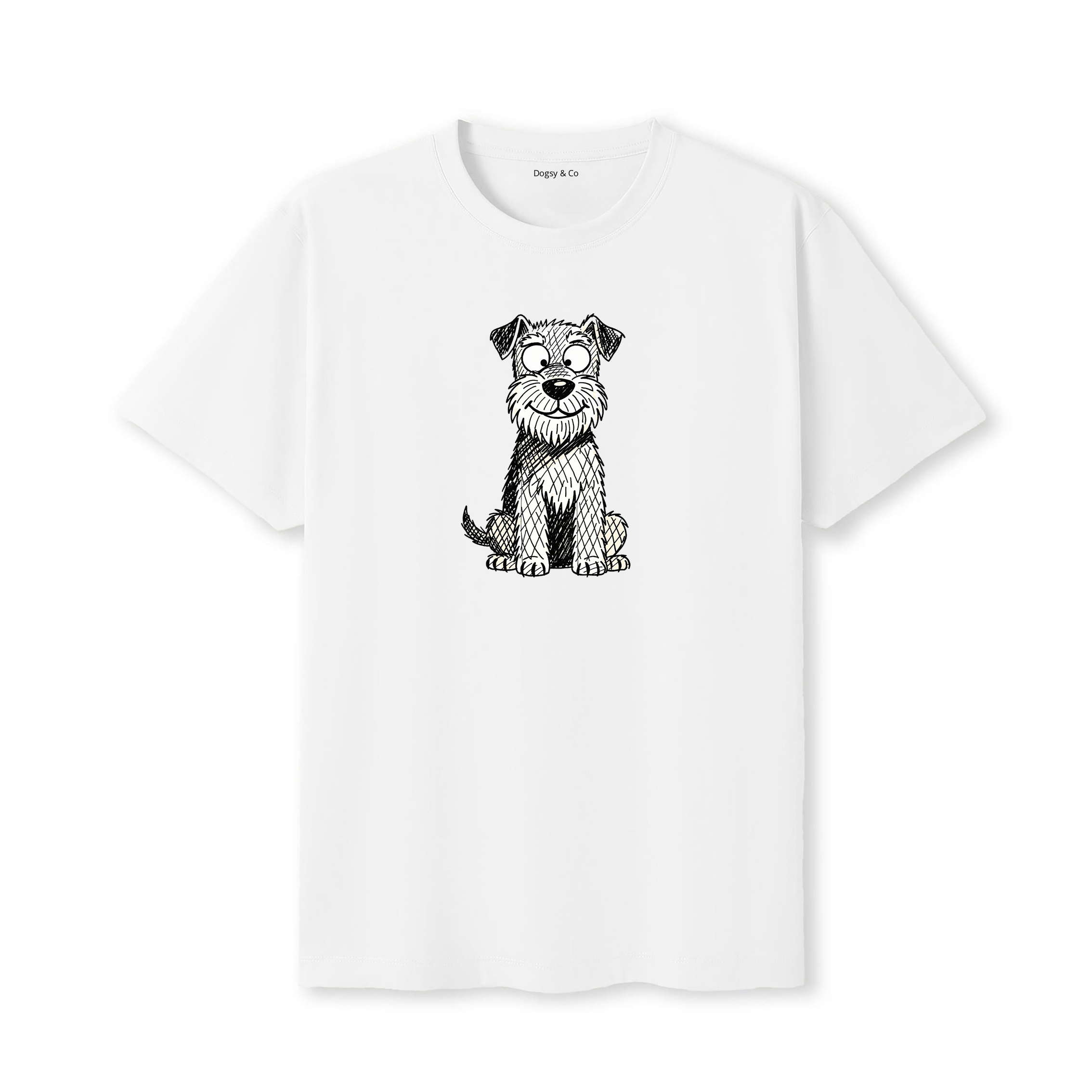 Airedale Terrier Scraggy Dog T-Shirt - White