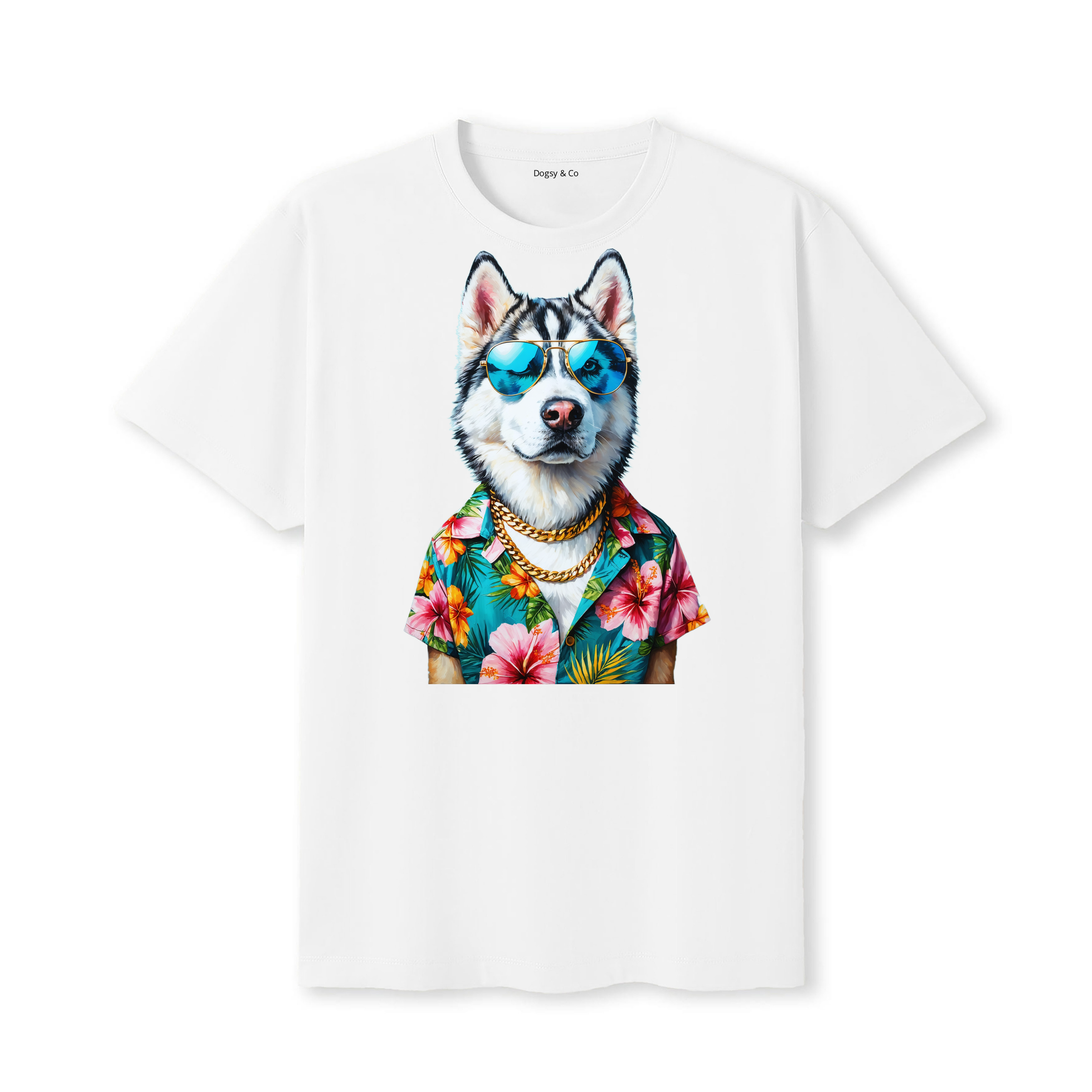 Alaskan Malamute Hawaii Dog T-Shirt - White