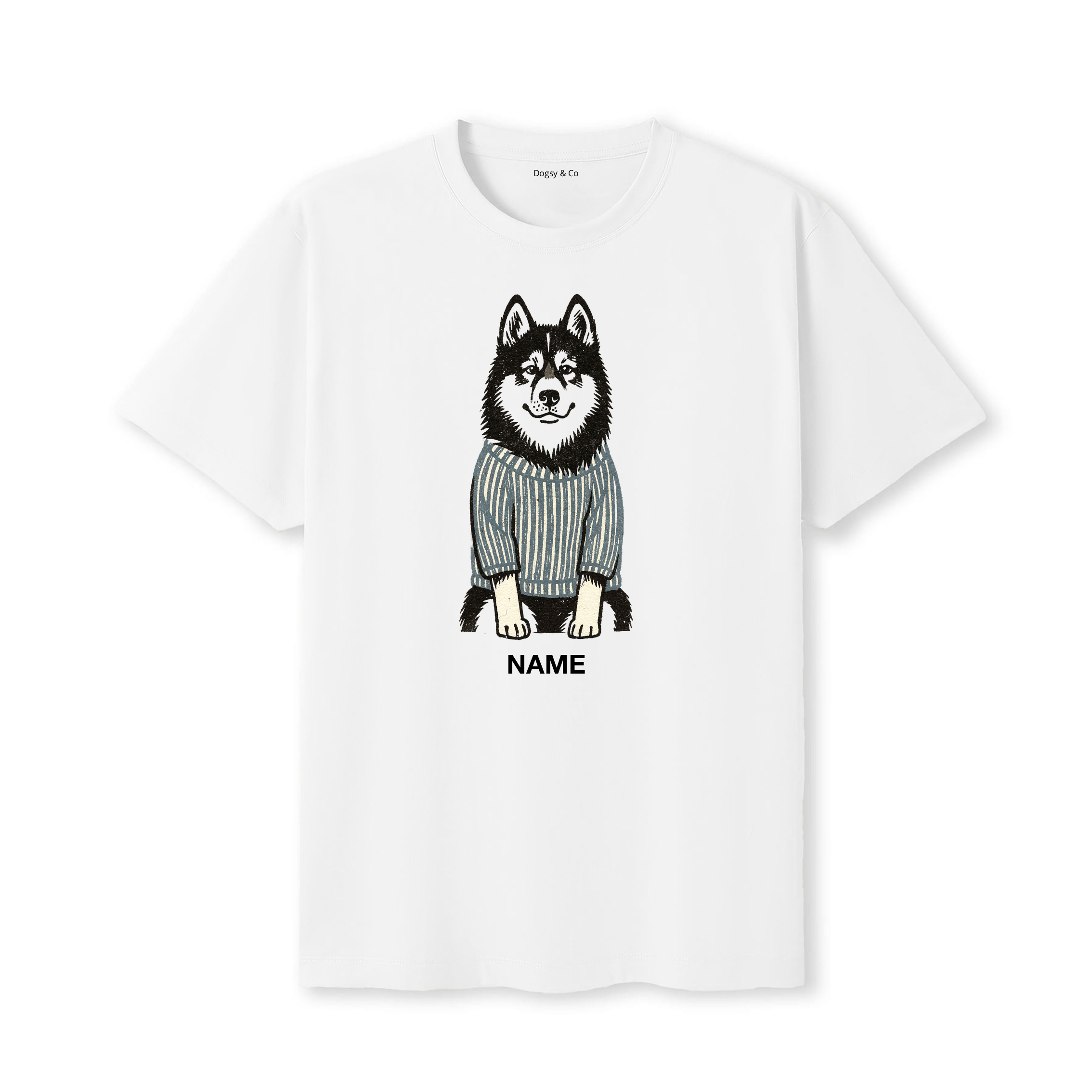 Alaskan Malamute Jumper Dog Custom T-Shirt - White