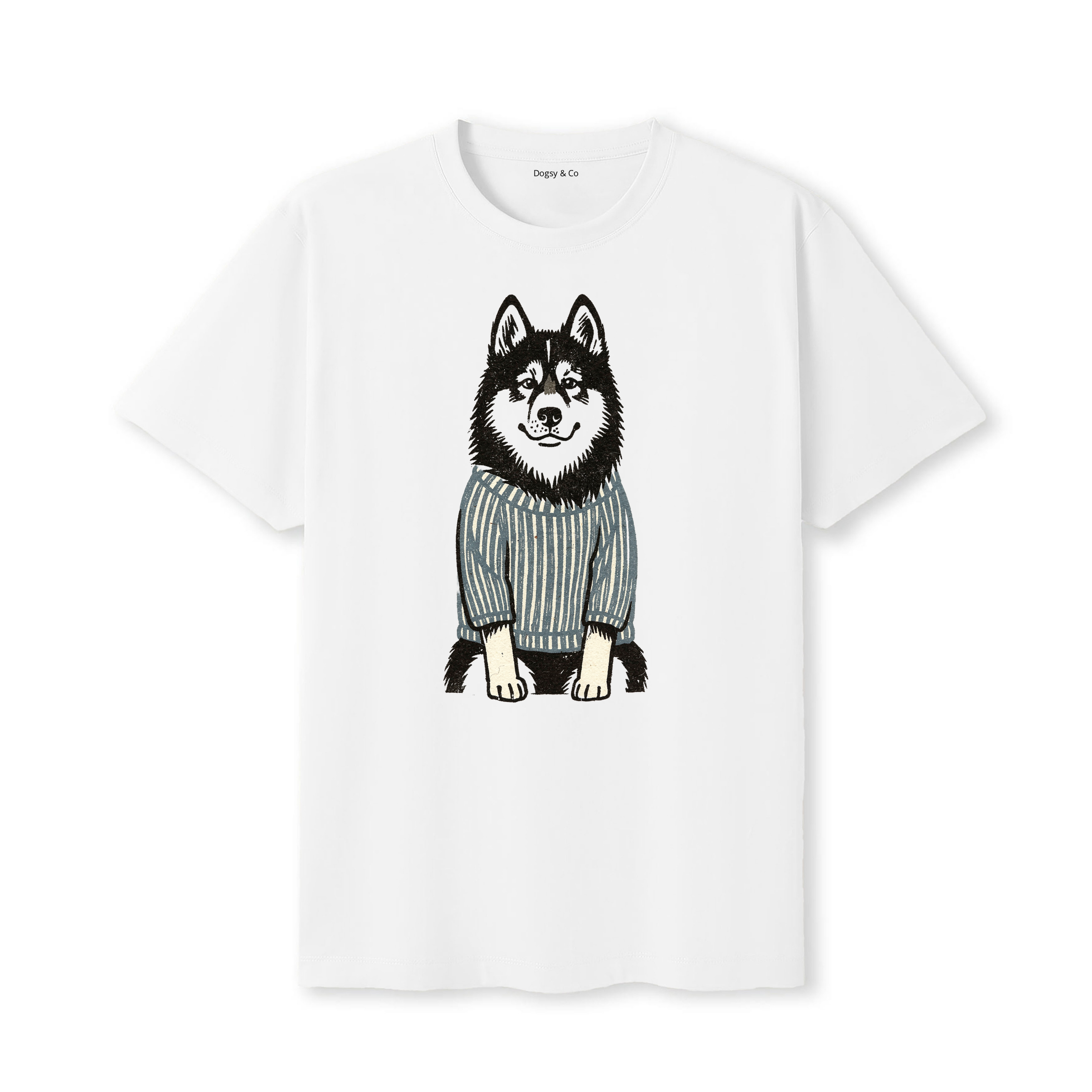Alaskan Malamute Jumper Dog T-Shirt - White