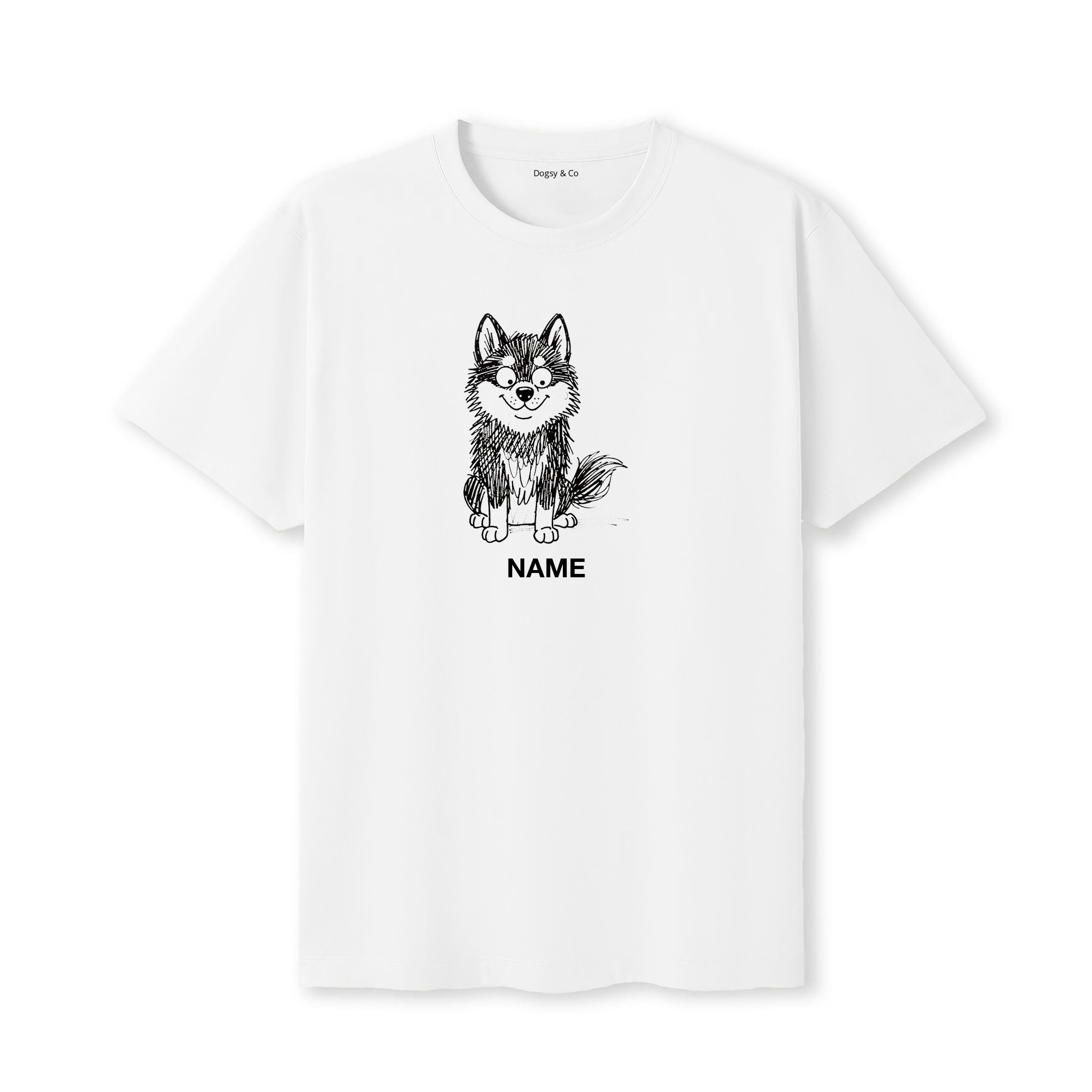 Alaskan Malamute Scraggy Dog Custom T-Shirt - White