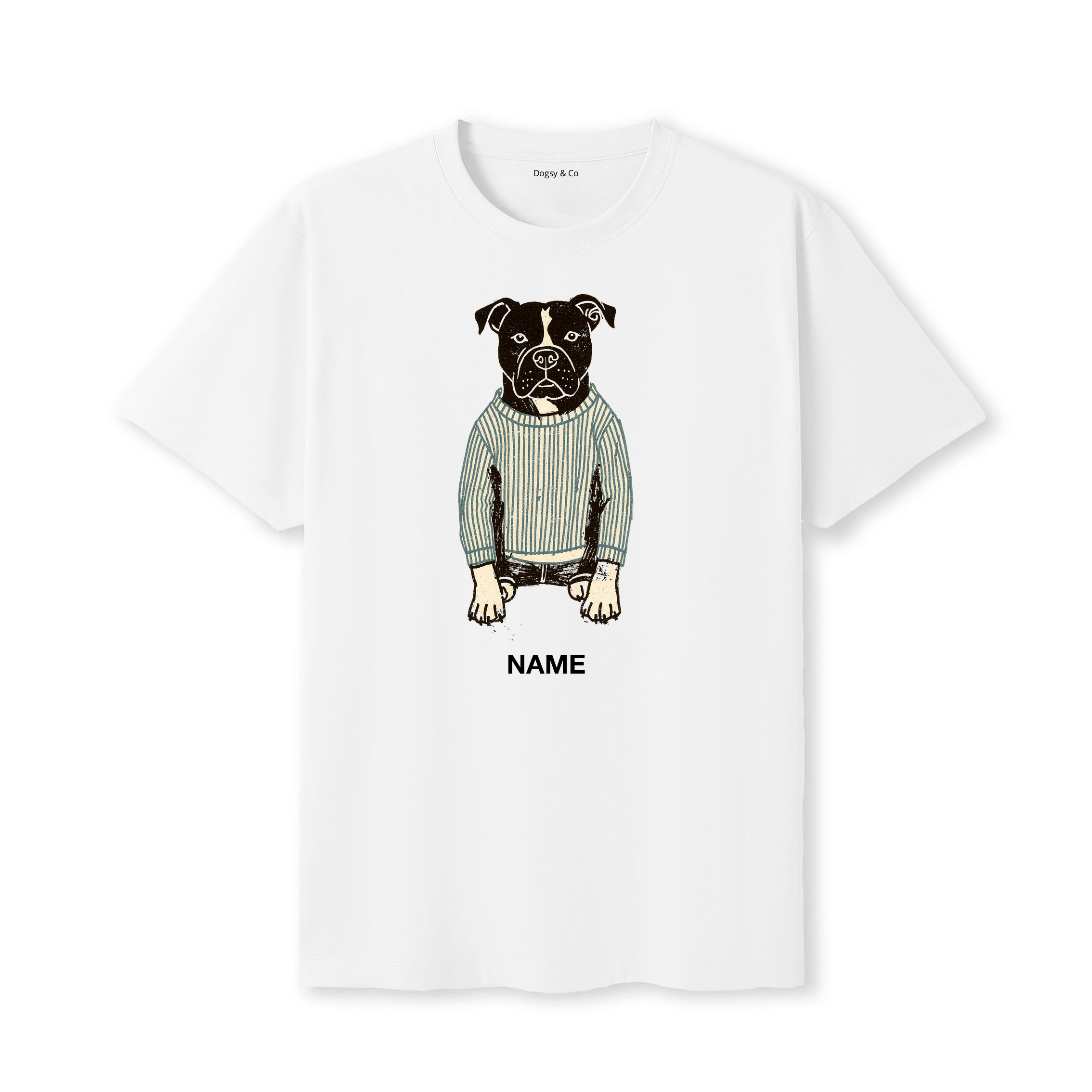 American Bulldog Jumper Dog Custom T-Shirt - White