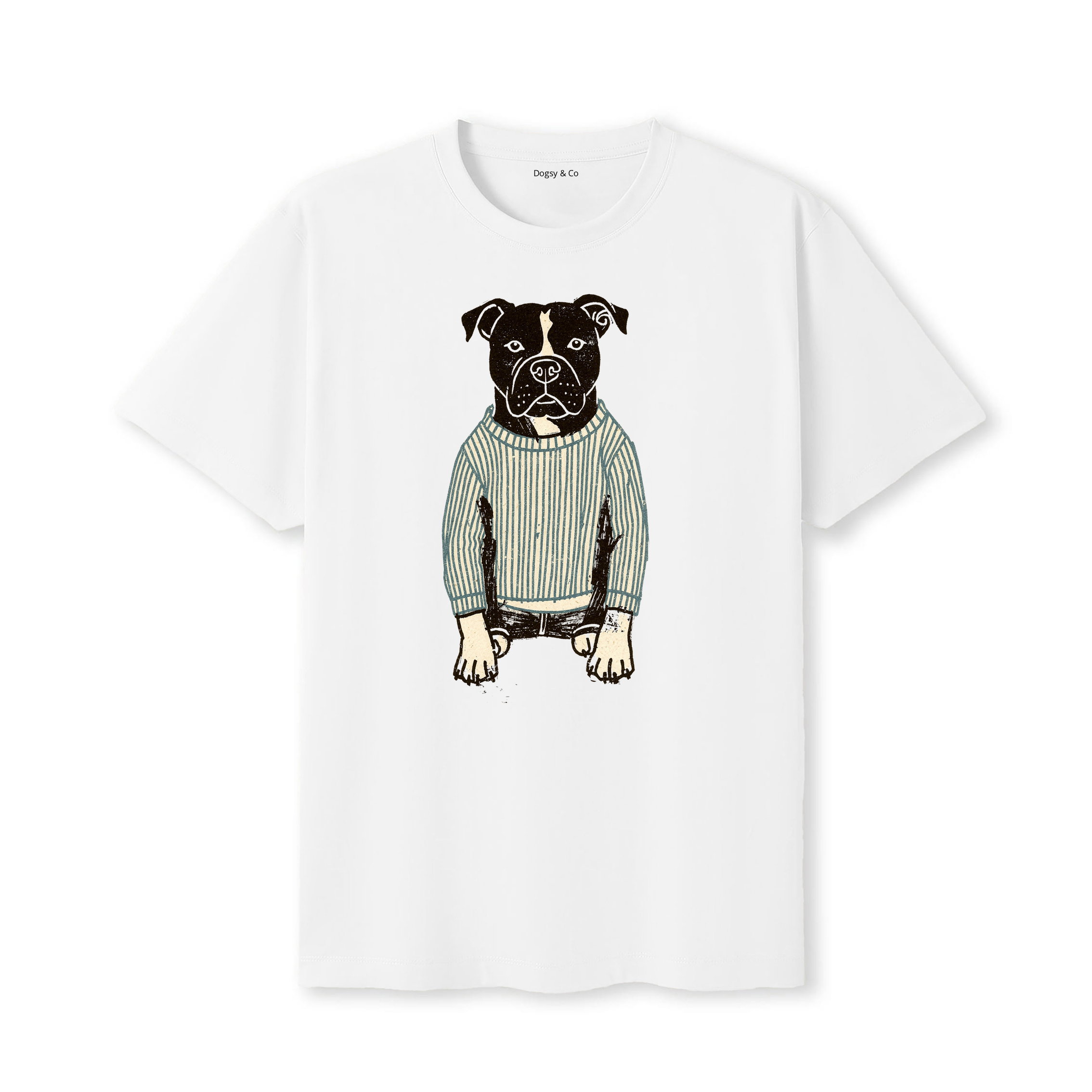 American Bulldog Jumper Dog T-Shirt - White