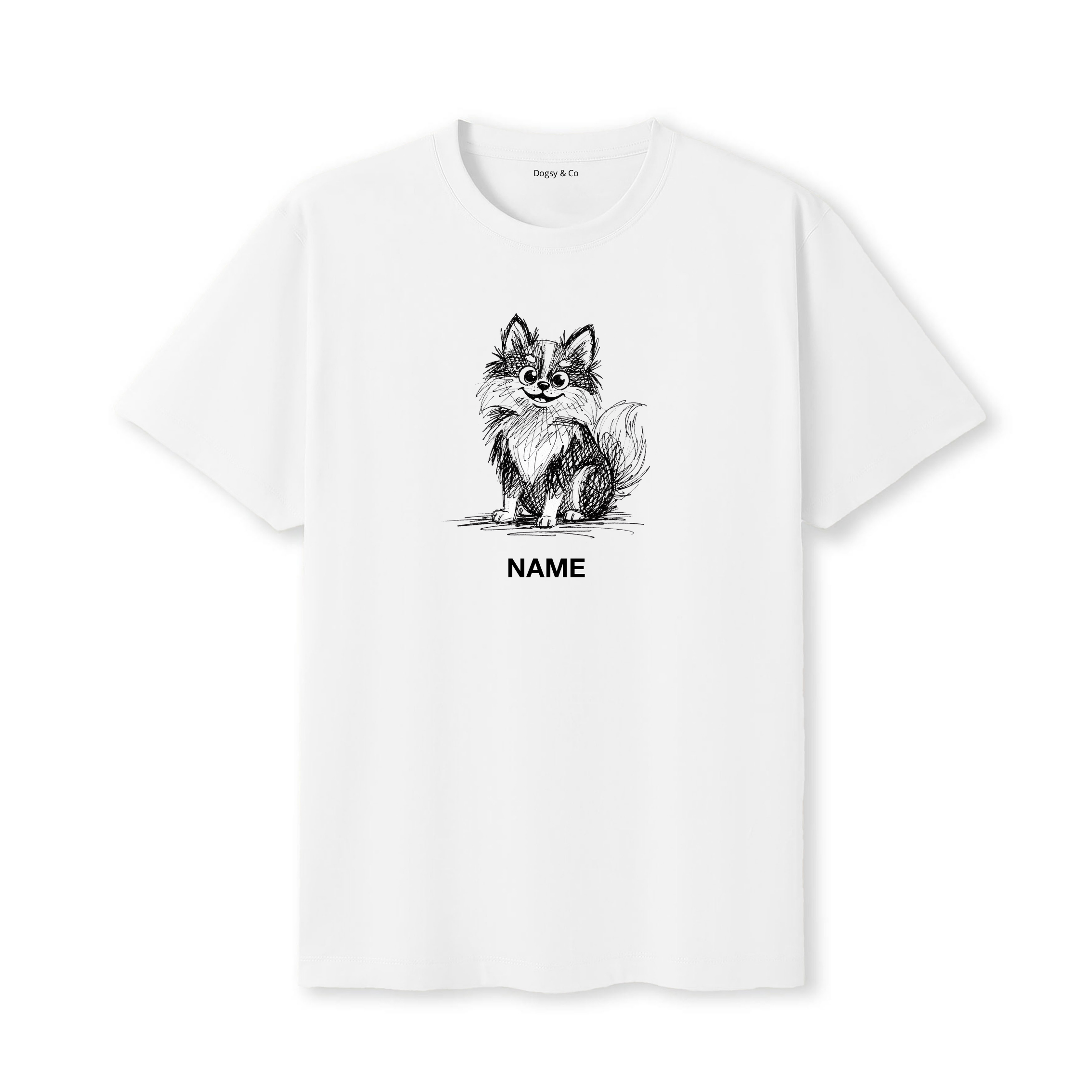 American Eskimo Dog Scraggy Dog Custom T-Shirt - White