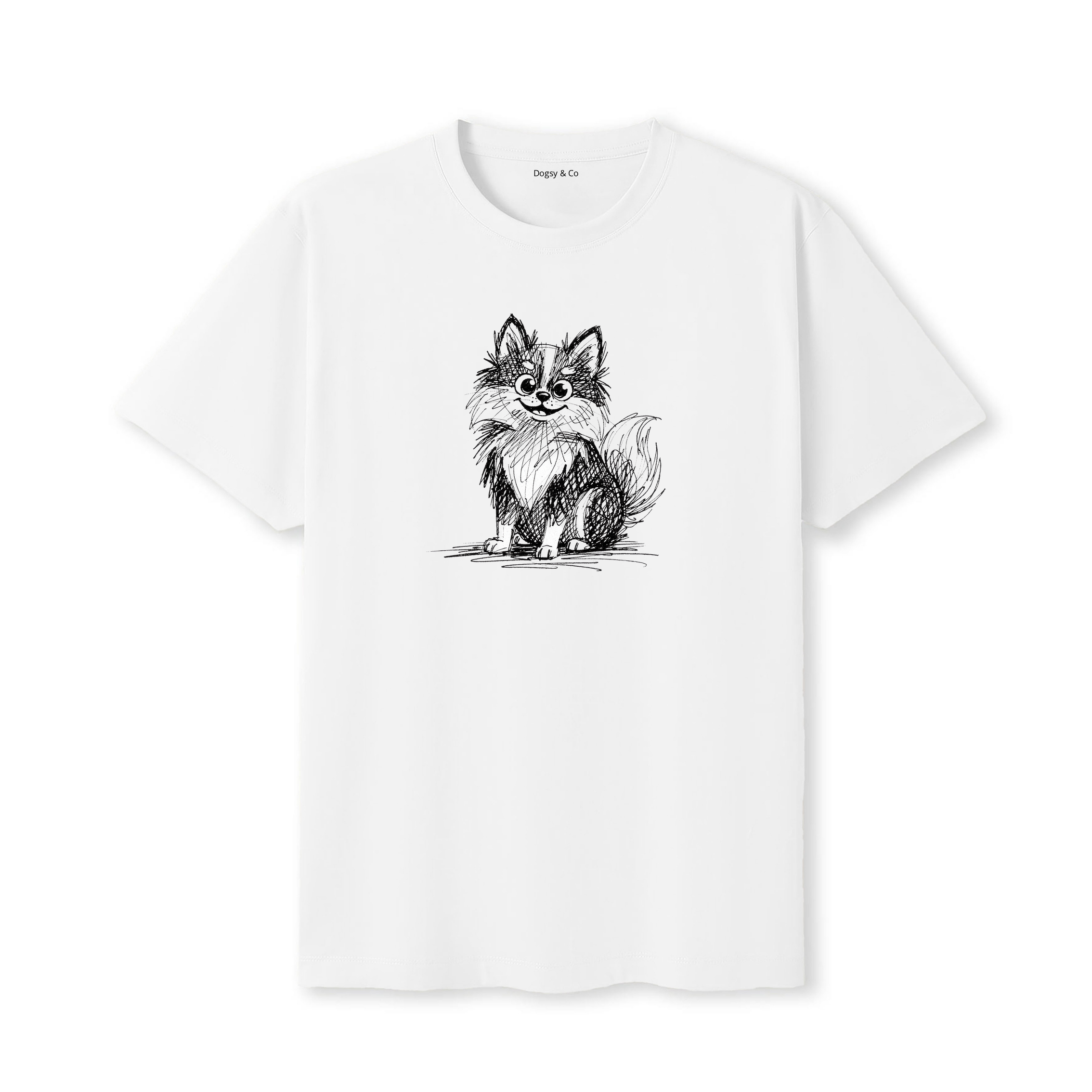 American Eskimo Dog Scraggy Dog T-Shirt - White