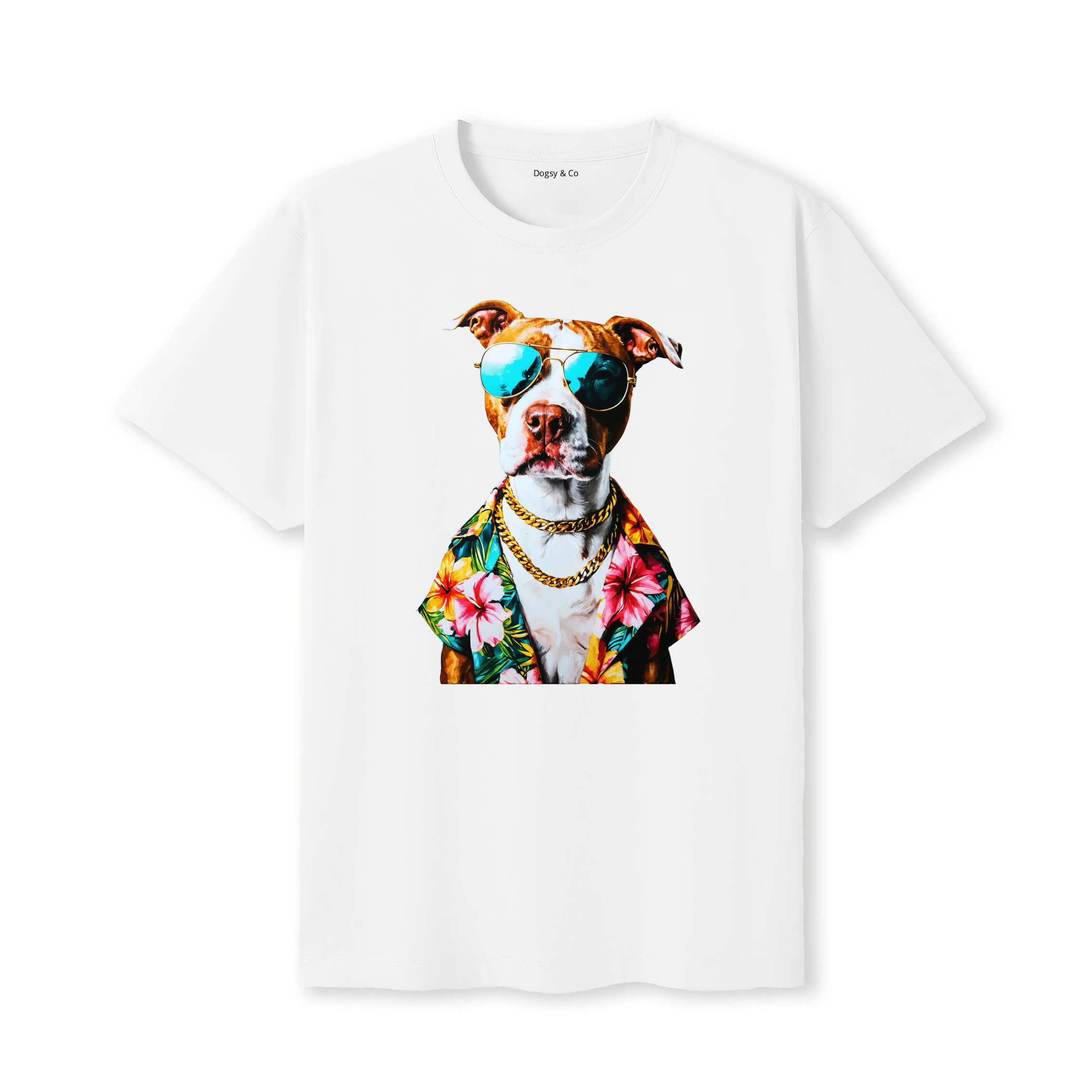 American Pitbull Terrier Hawaii Dog T-Shirt - White