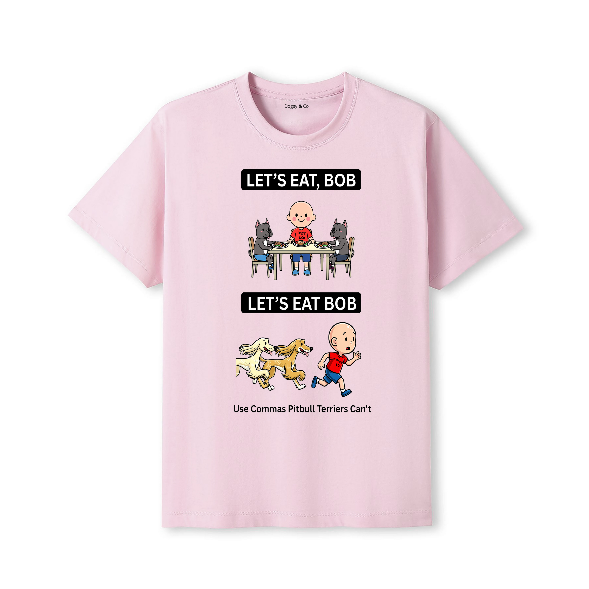American Pitbull Terrier Let's Eat Bob T-Shirt - dusty pink
