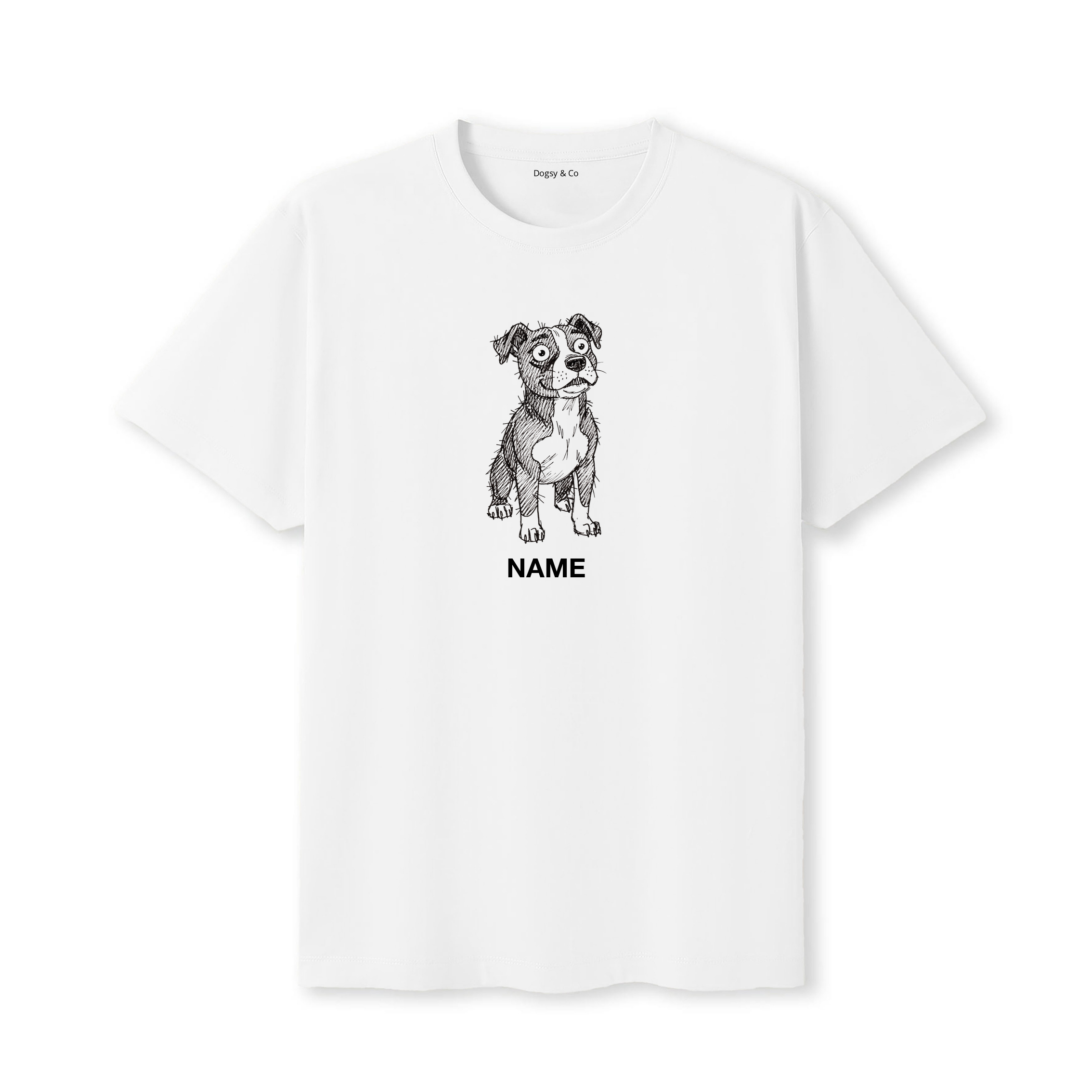 American Pitbull Terrier Scraggy Dog Custom T-Shirt - White