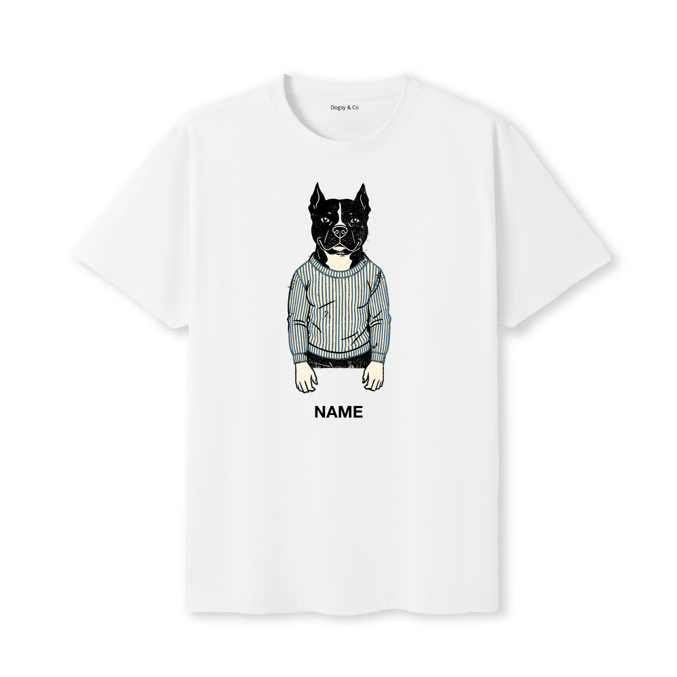American Staffordshire Terrier Jumper Dog Custom T-Shirt - White
