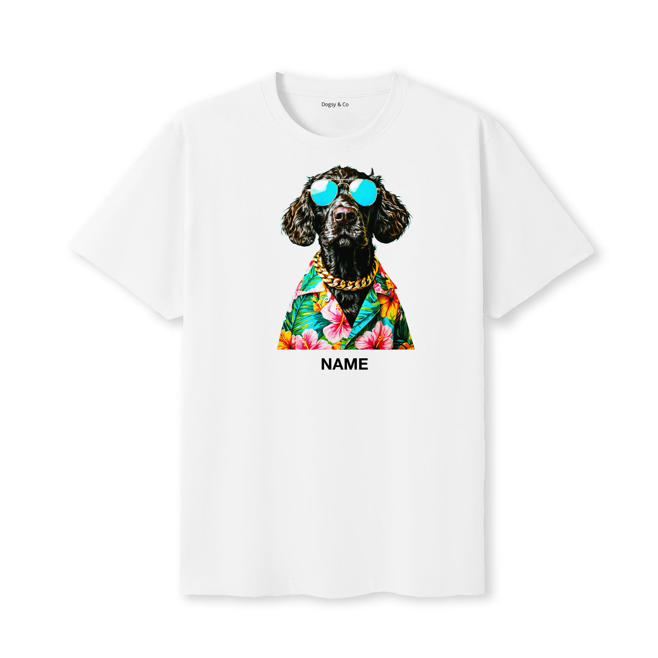 American Water Spaniel Hawaii Dog Custom T-Shirt - White