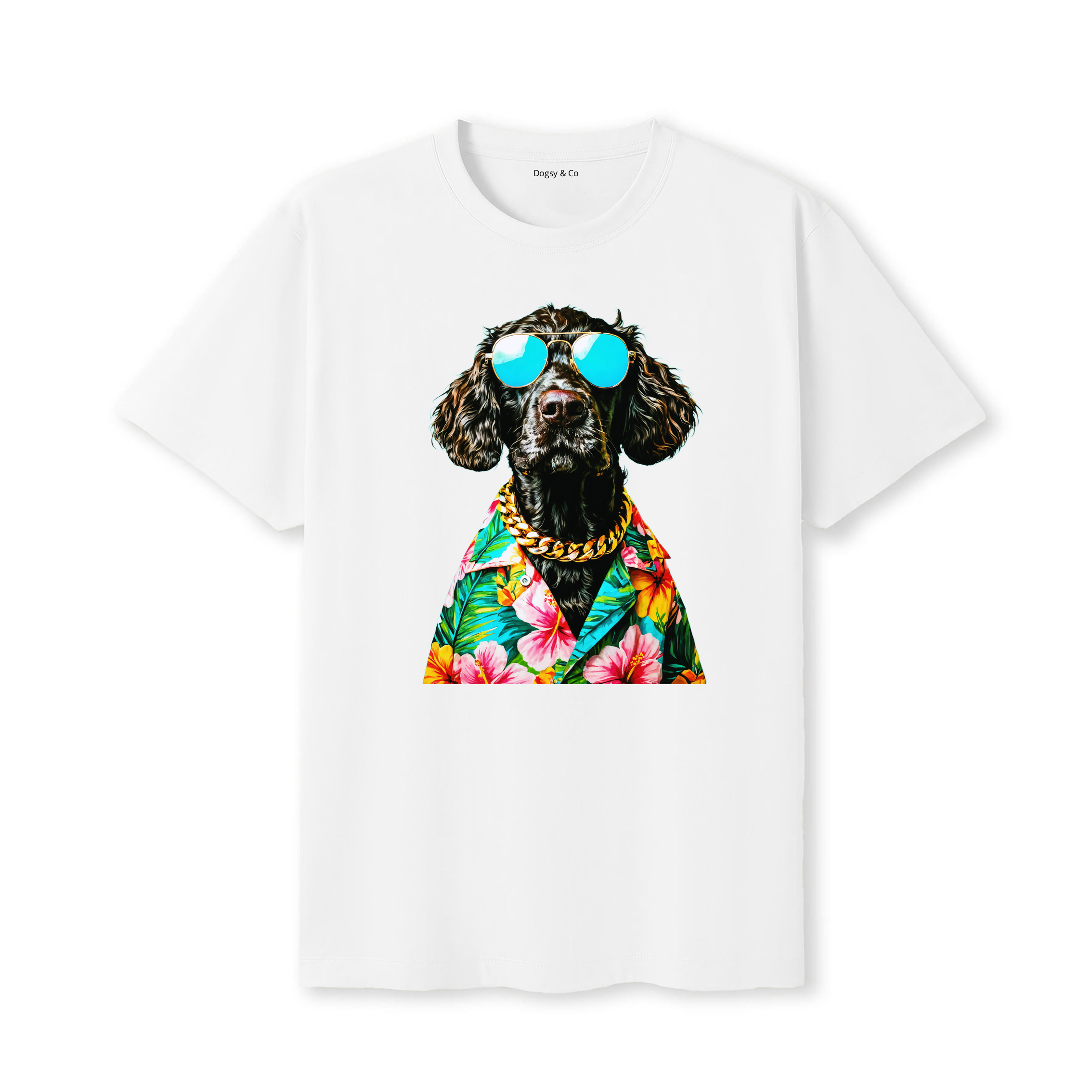 American Water Spaniel Hawaii Dog T-Shirt - White