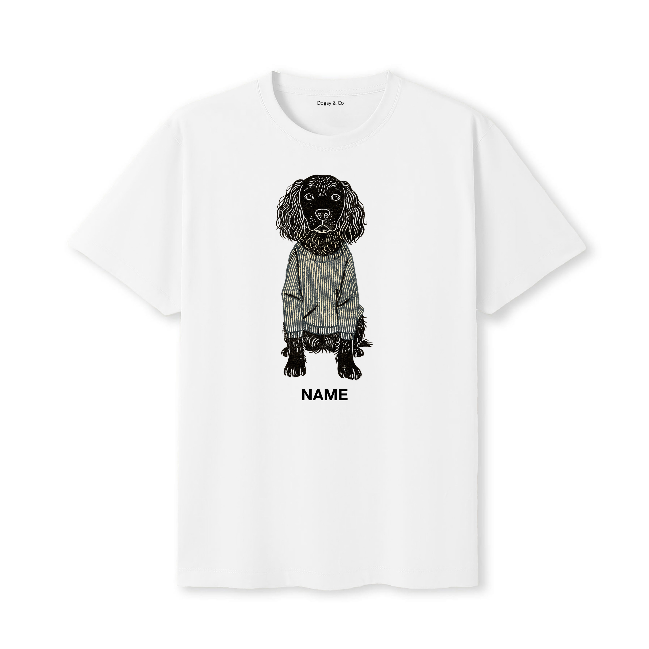 American Water Spaniel Jumper Dog Custom T-Shirt - White