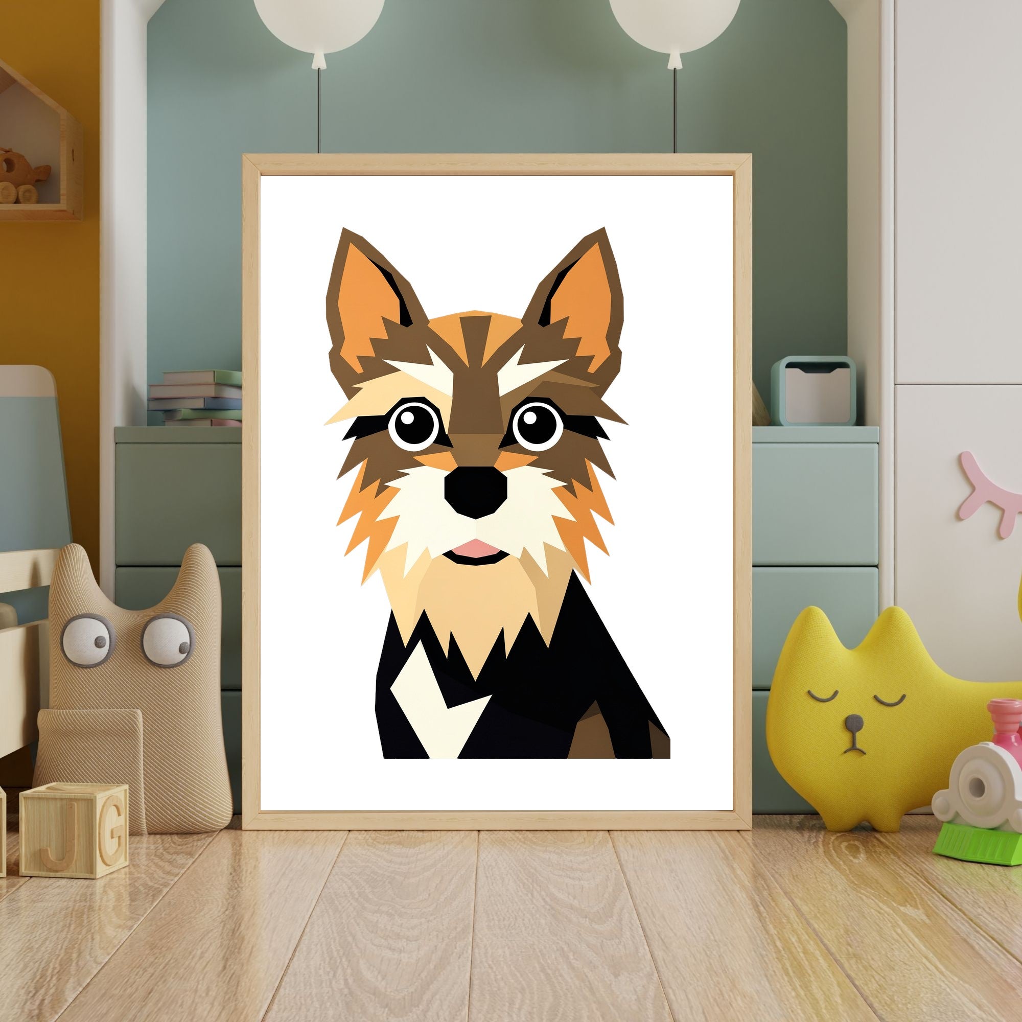 Bold Block Art Print - Framed Nursery Mockup