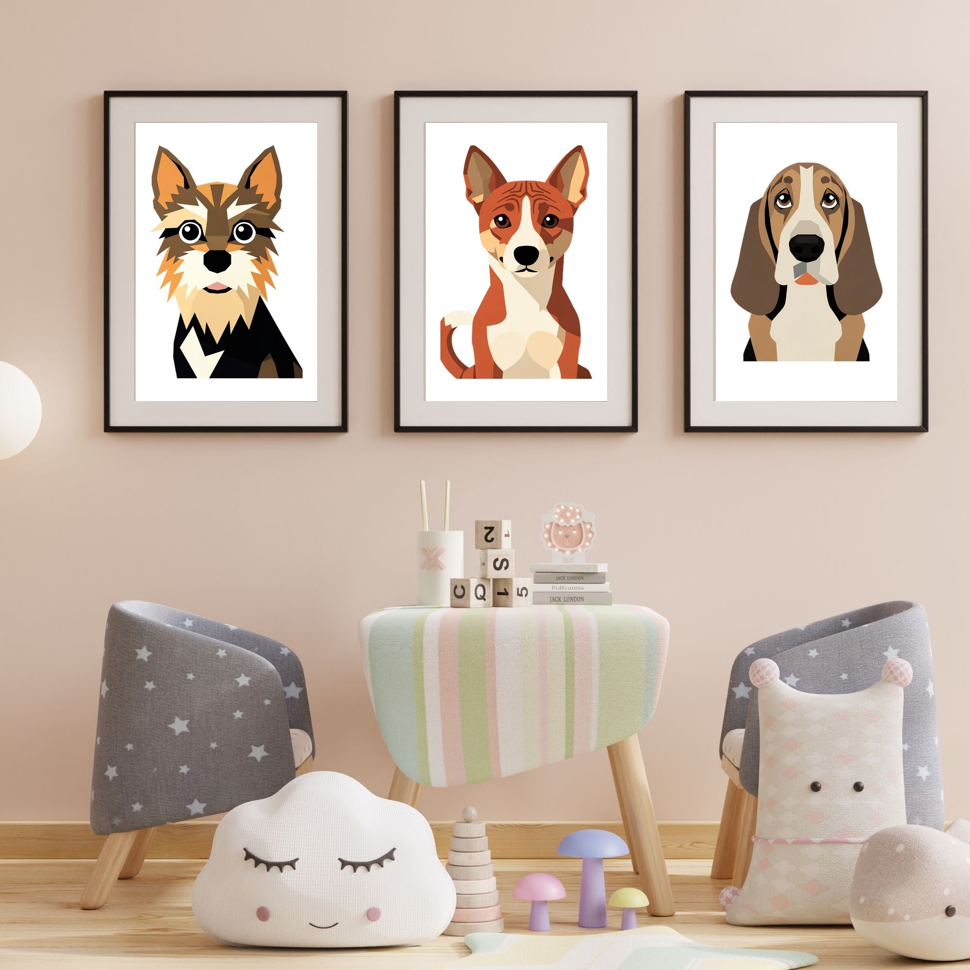 Bold Block Art Print - Framed Nursery Mockup