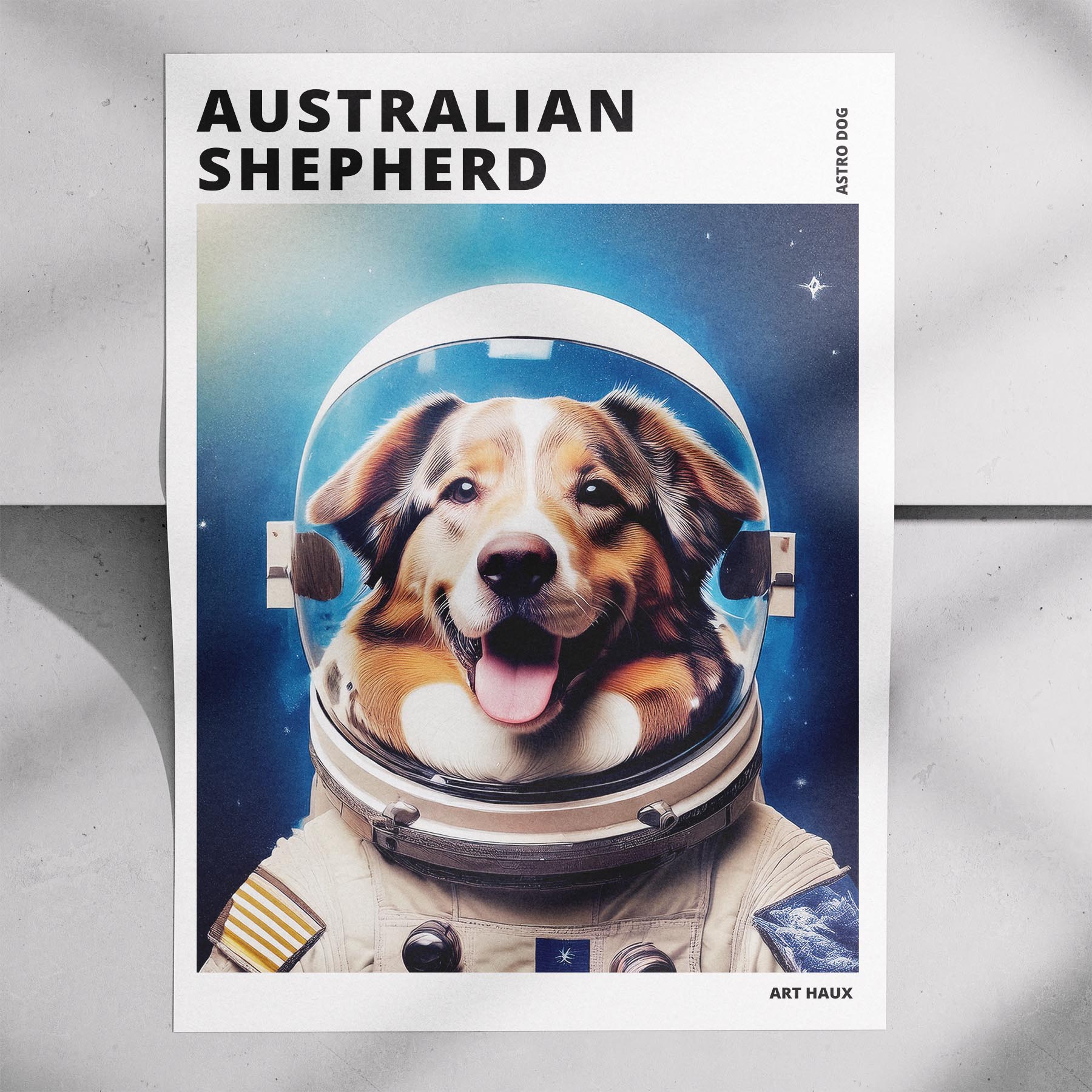 Australian Shepherd Astronaut Dog Series with Text Astro Dog image 7