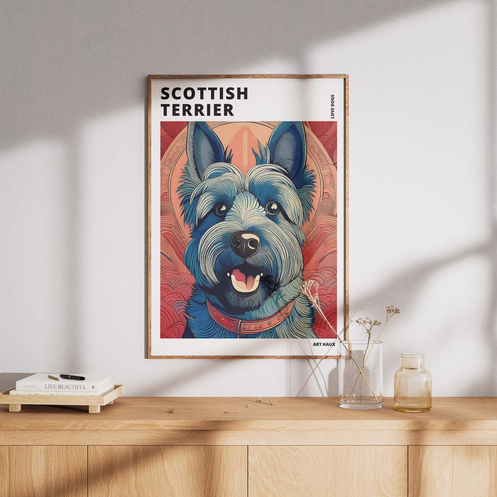 Scottish Terrier Hokusai Japanese Inspired Dog Series with Text image 7