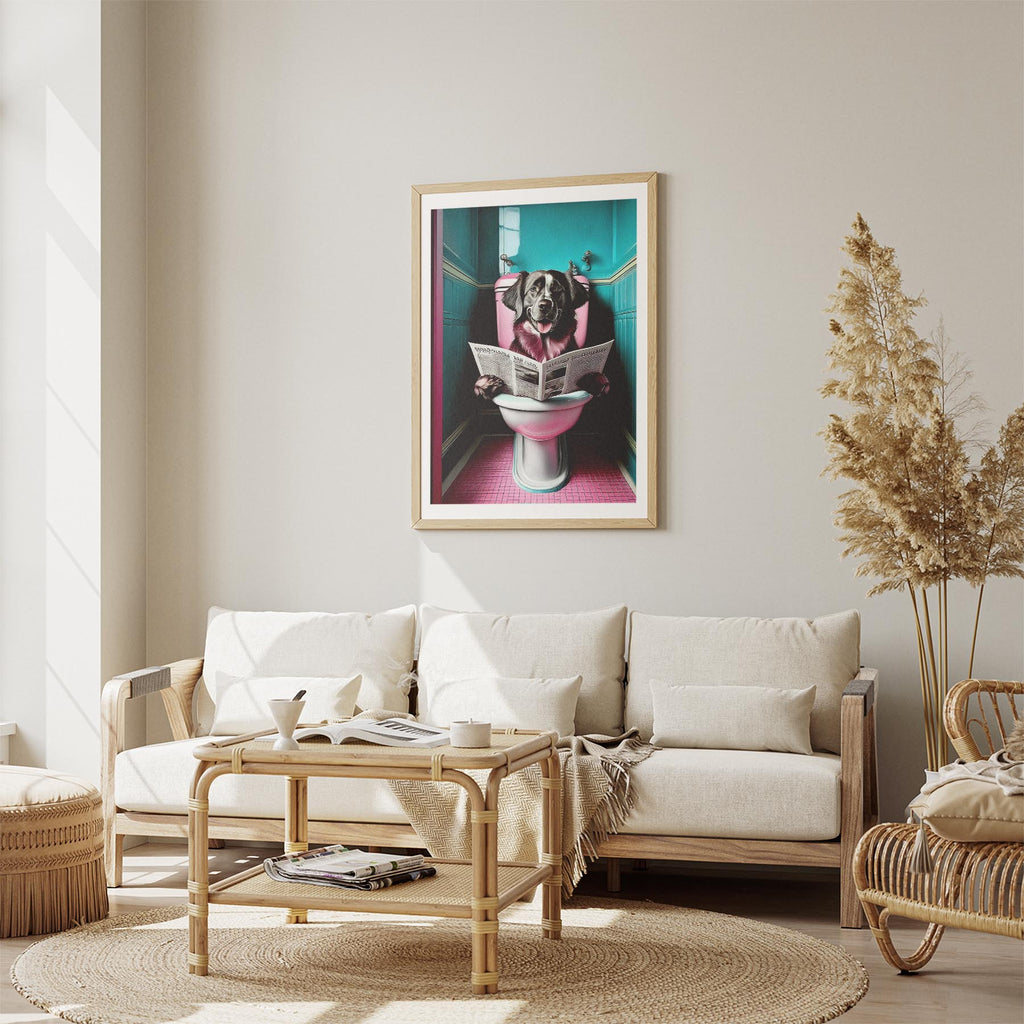 Golden Retriever Toilet Dogs PInk and Turquise image 2