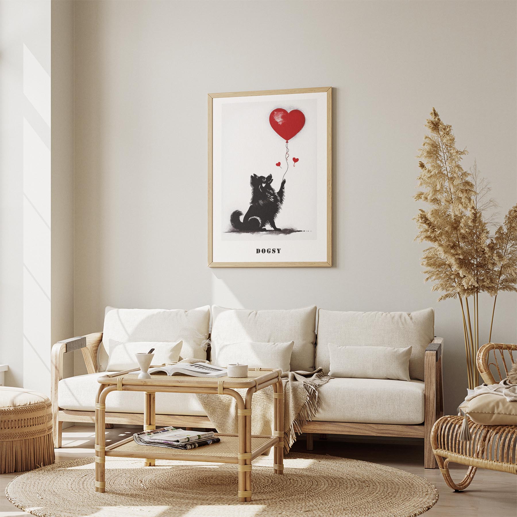 Pomeranian DOGSY Series inspired by the Art of Banksy with text Dogsy image 2