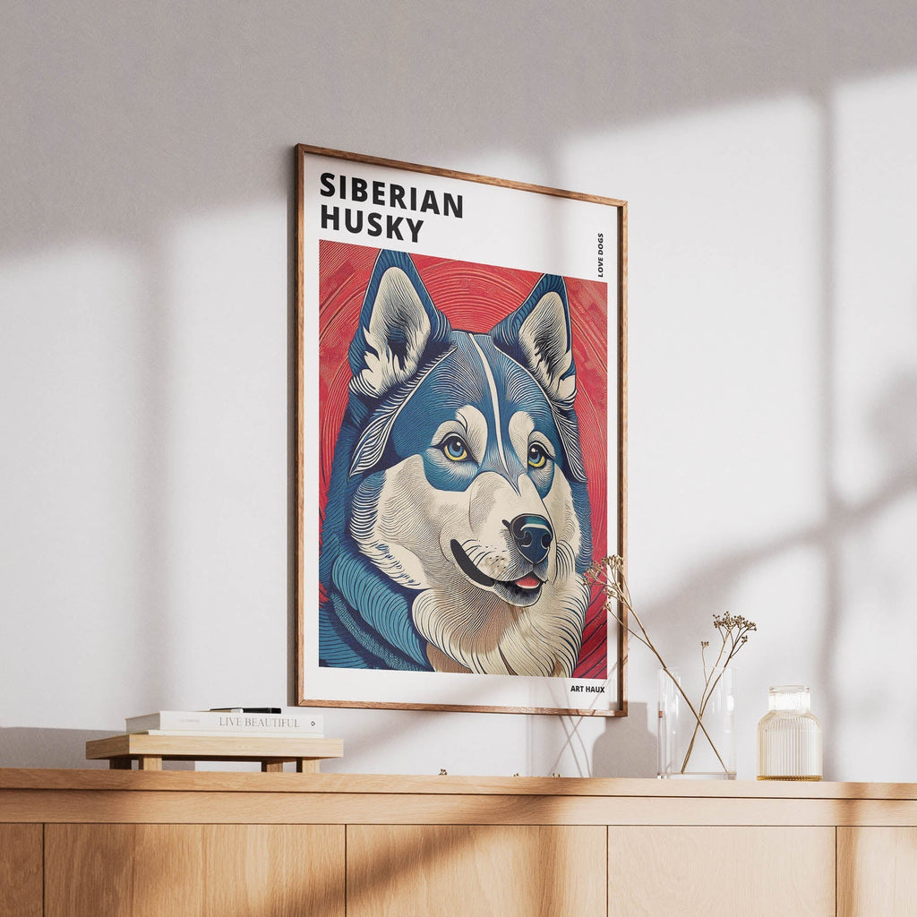 Siberian Husky Hokusai Japanese Inspired Dog Series with Text image 5