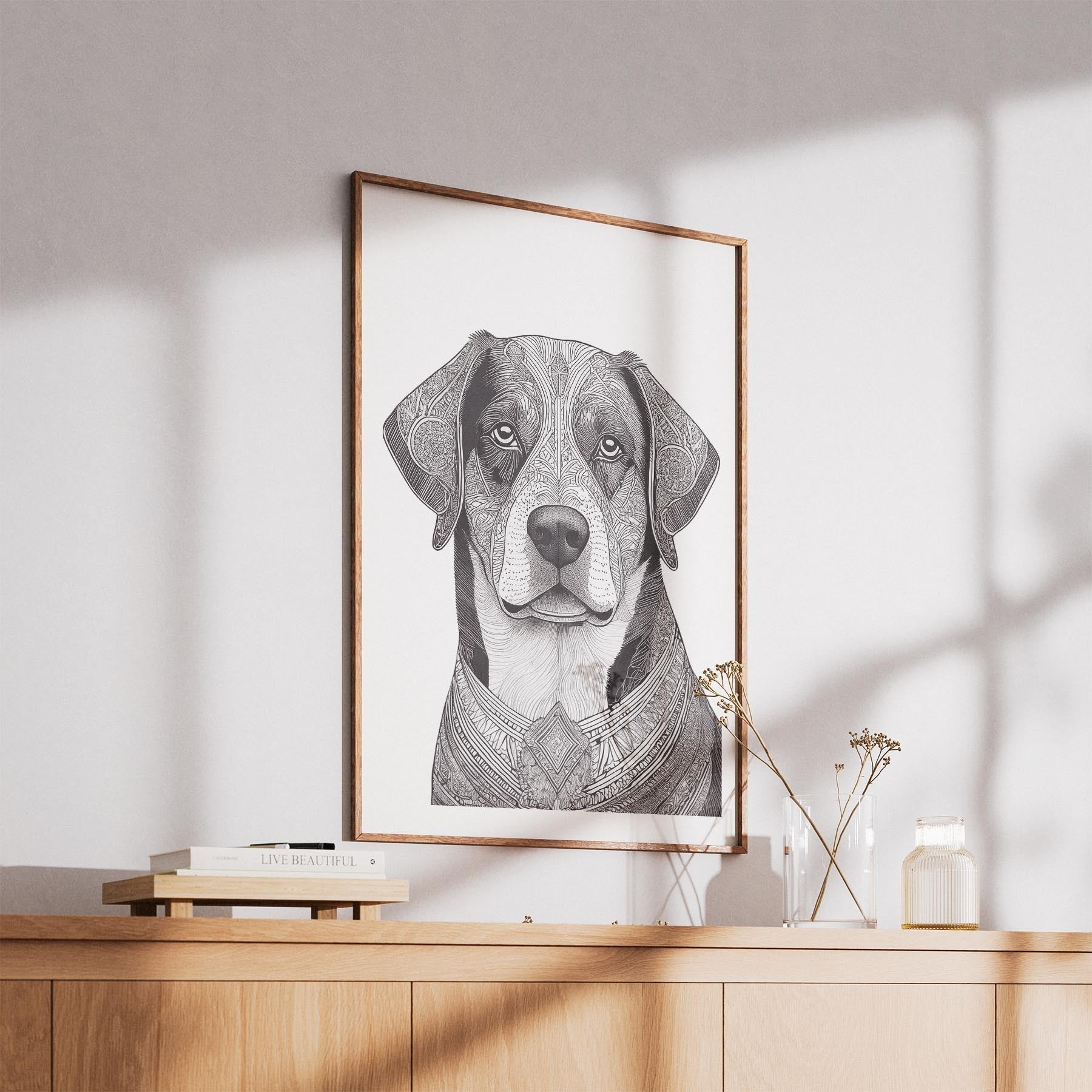 Bernese Mountain Dog Mandala Black and White Dog Series image 5