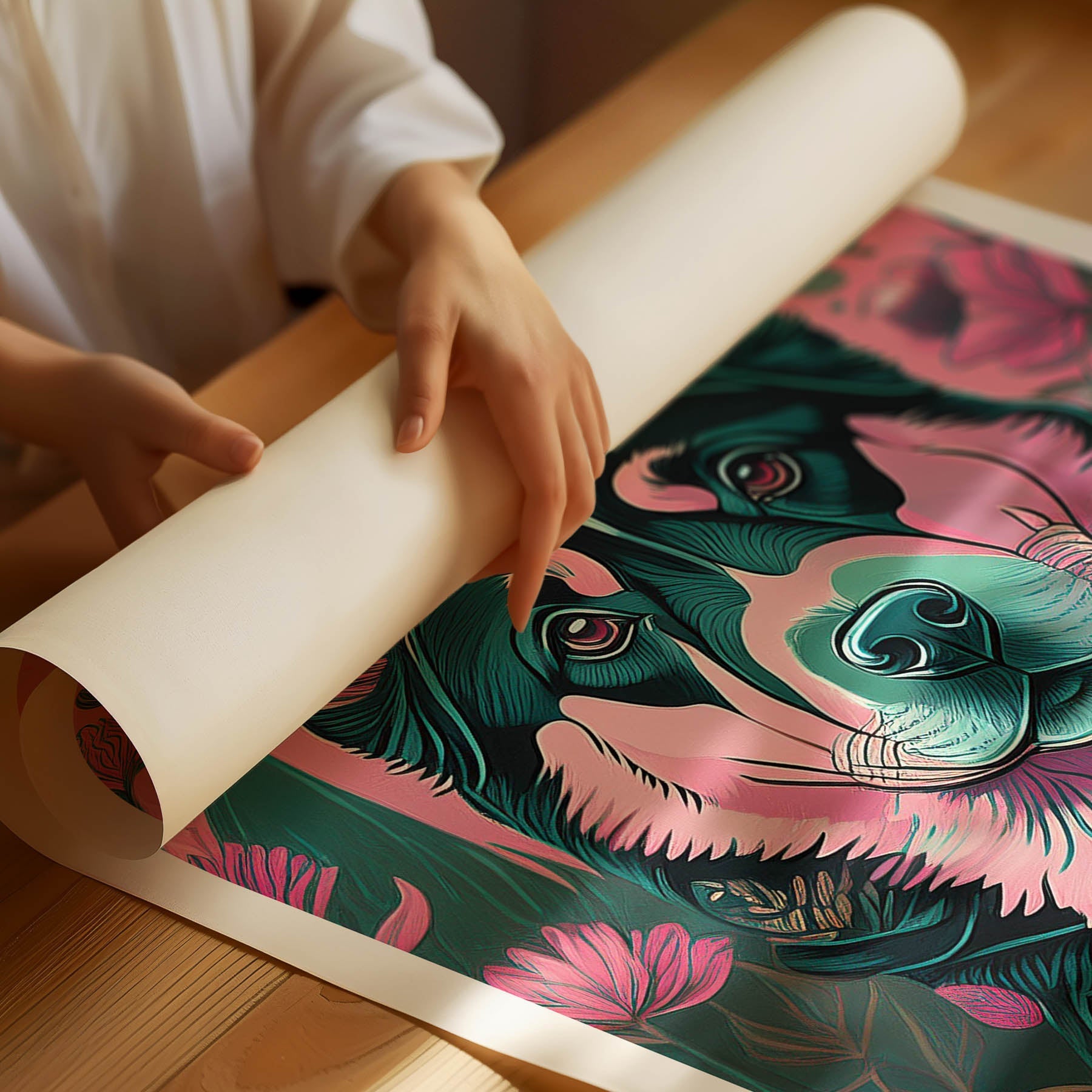 Alaskan Malamute Flowery Dog image 2