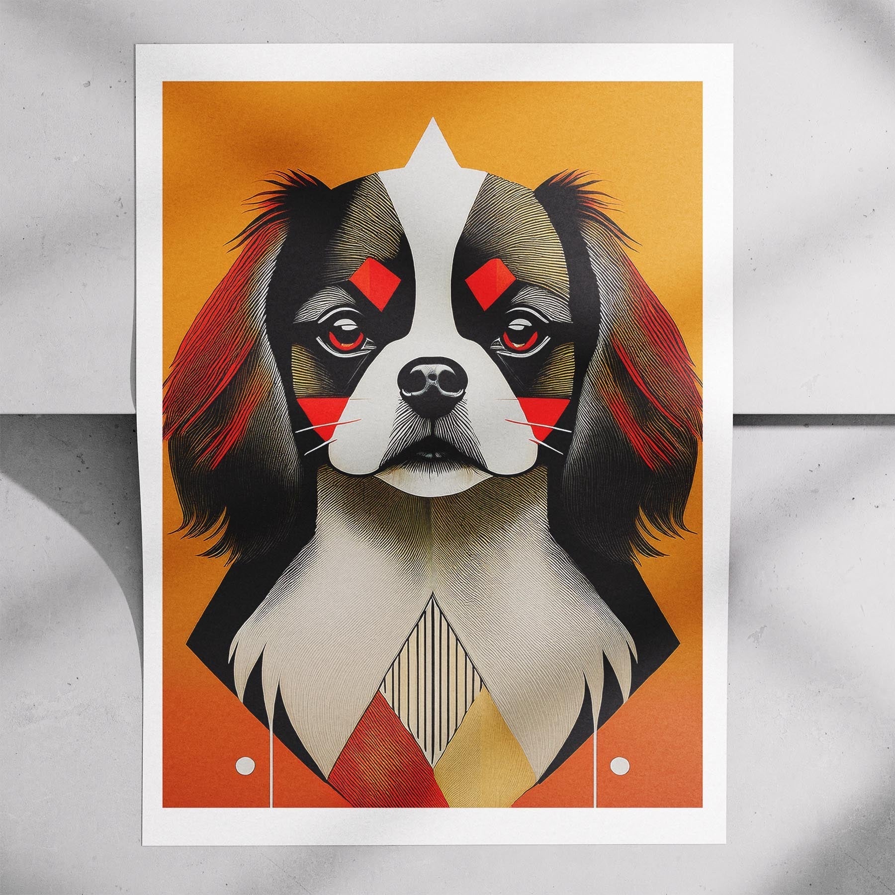 Japanese Chin Geometric Orange Series image 7