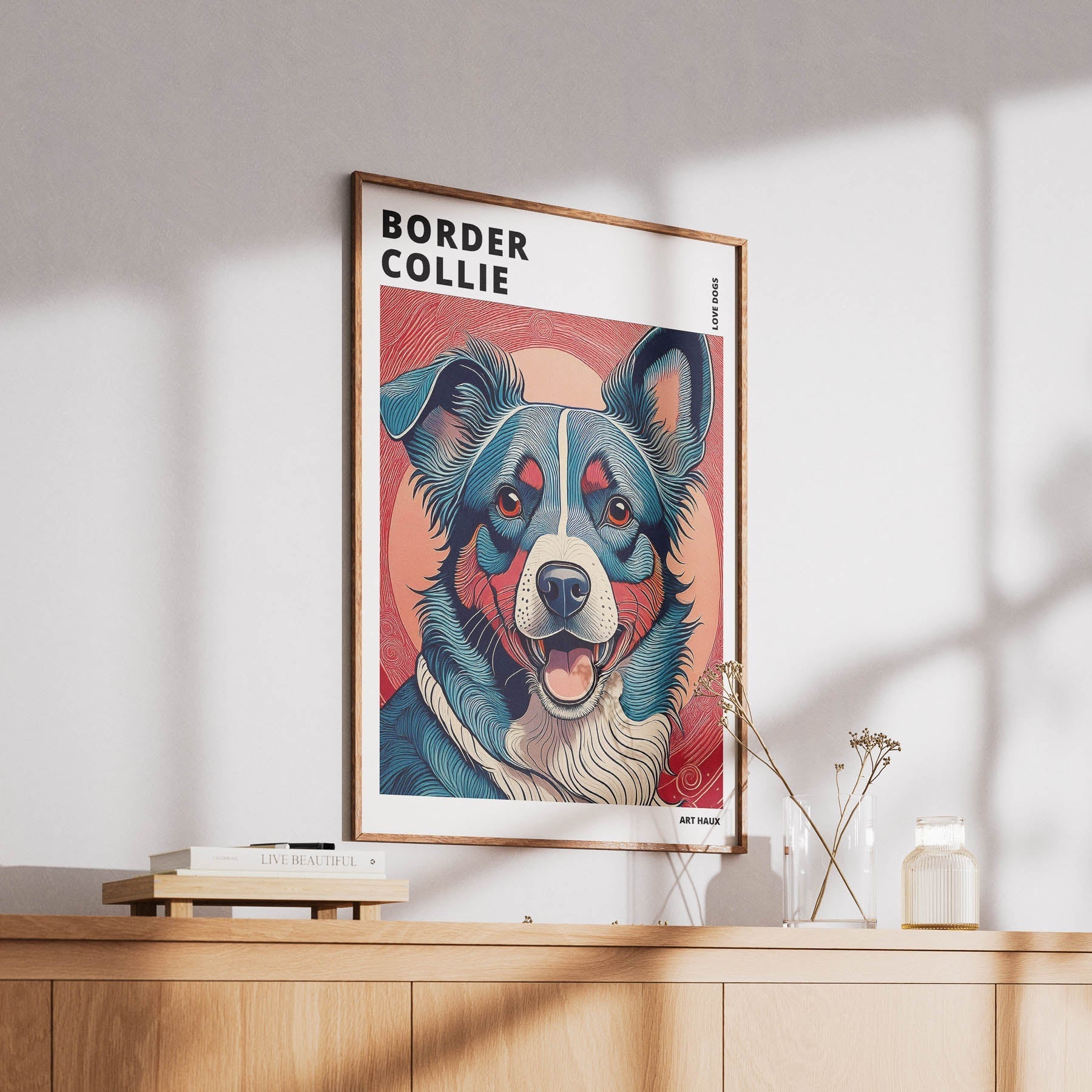 Border Collie Hokusai Japanese Inspired Dog Series with Text image 5